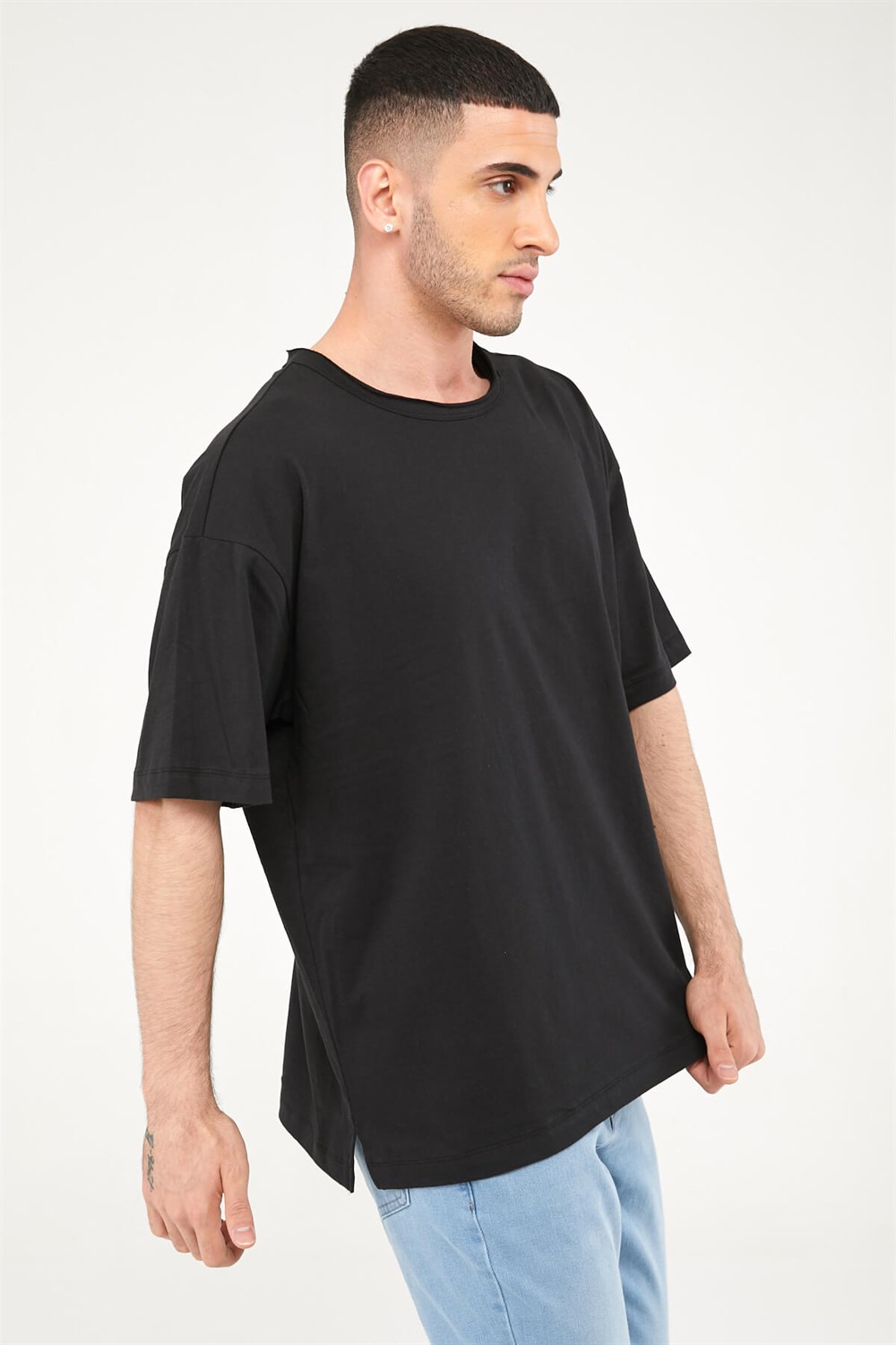 Oversize Erkek Tshirt-SİYAH