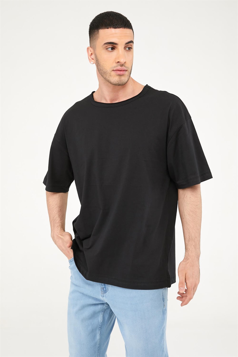 Oversize Erkek Tshirt-SİYAH