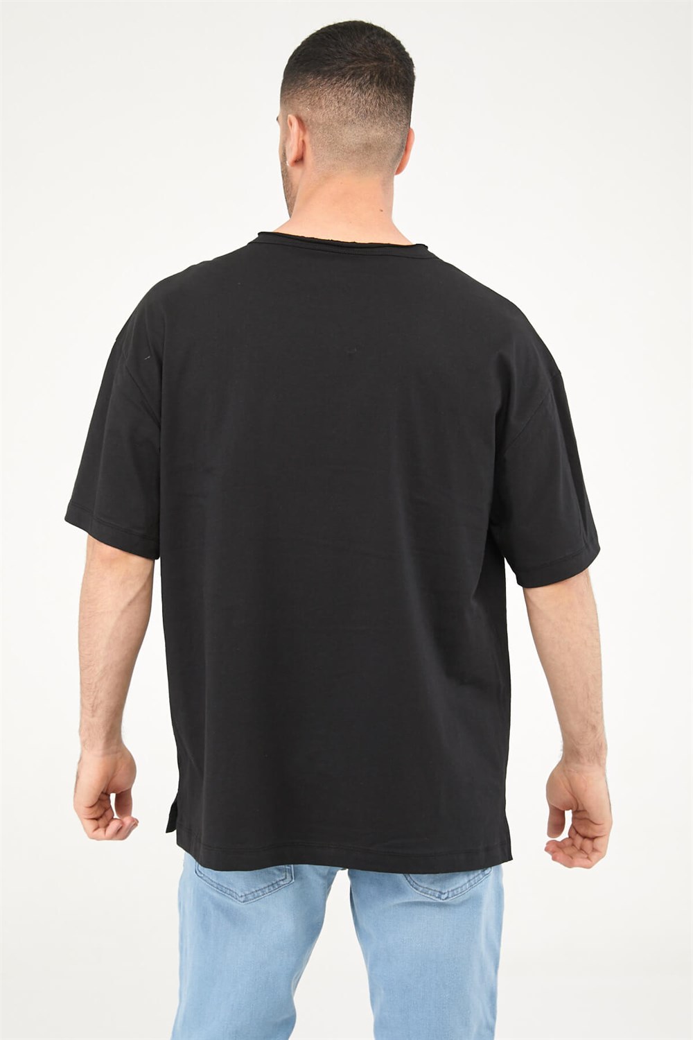 Oversize Erkek Tshirt-SİYAH