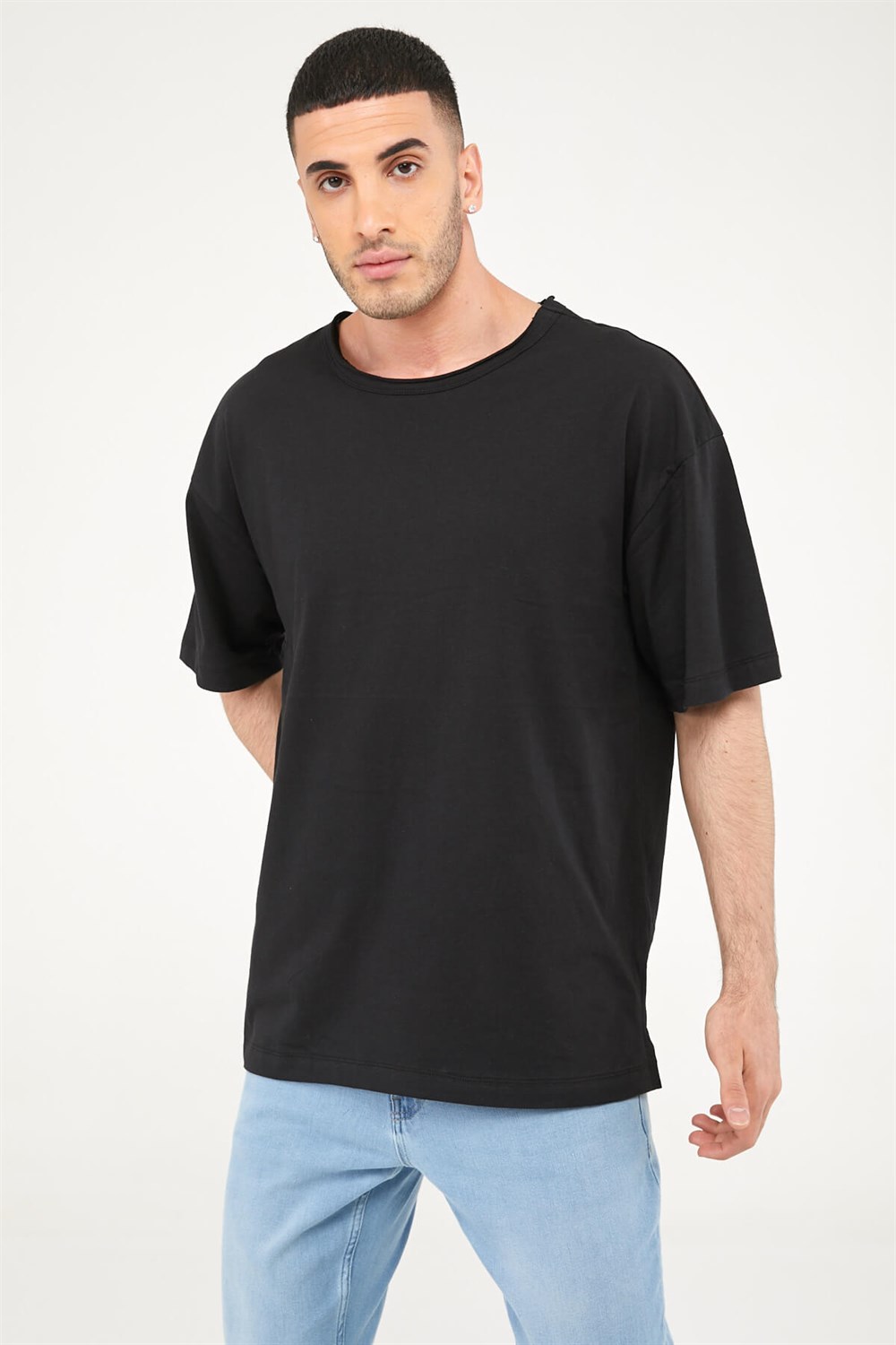 Oversize Erkek Tshirt-SİYAH