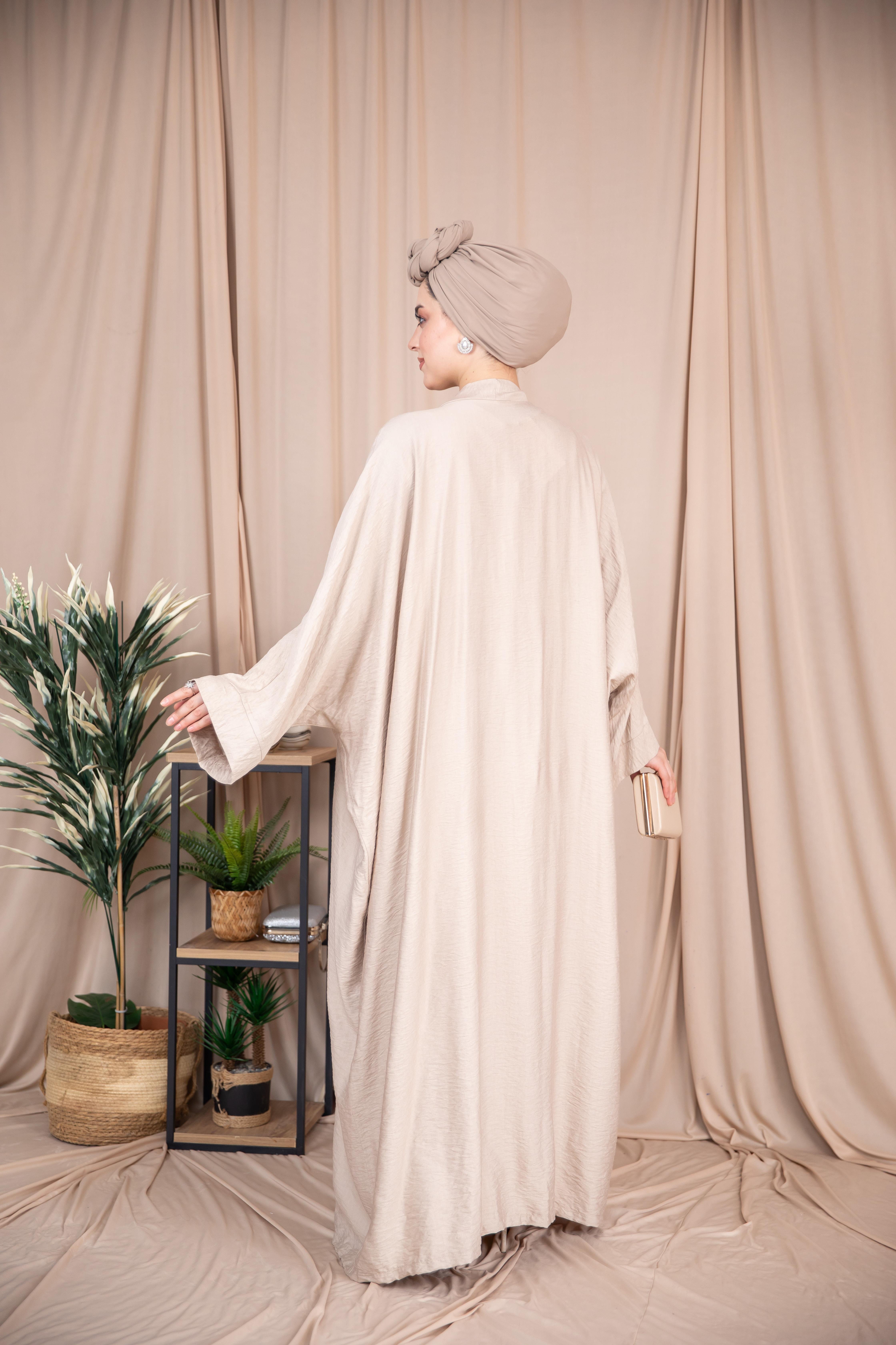 2'li Keten Takım Abaya - Bej 