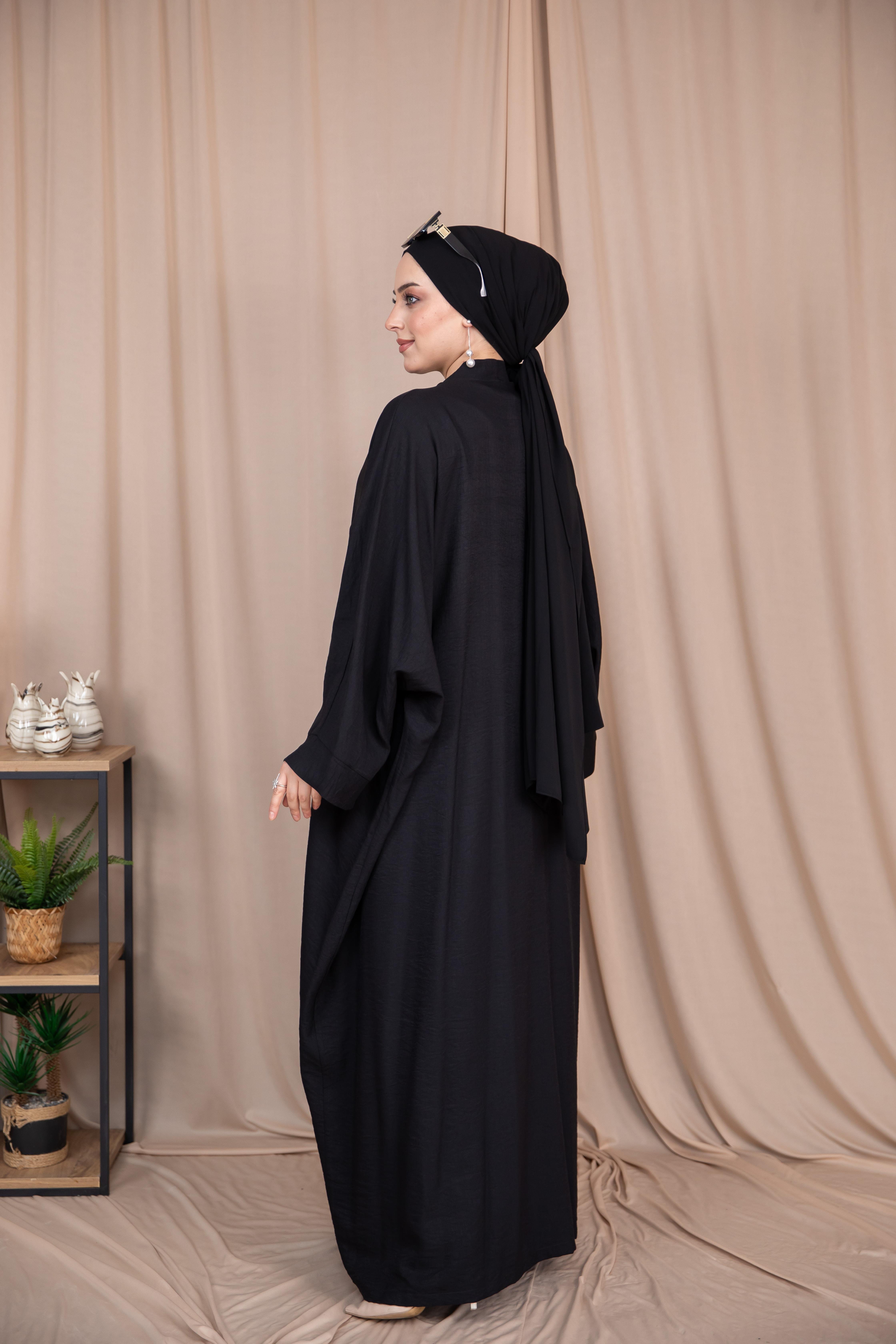 2'li Keten Takım Abaya - Siyah 