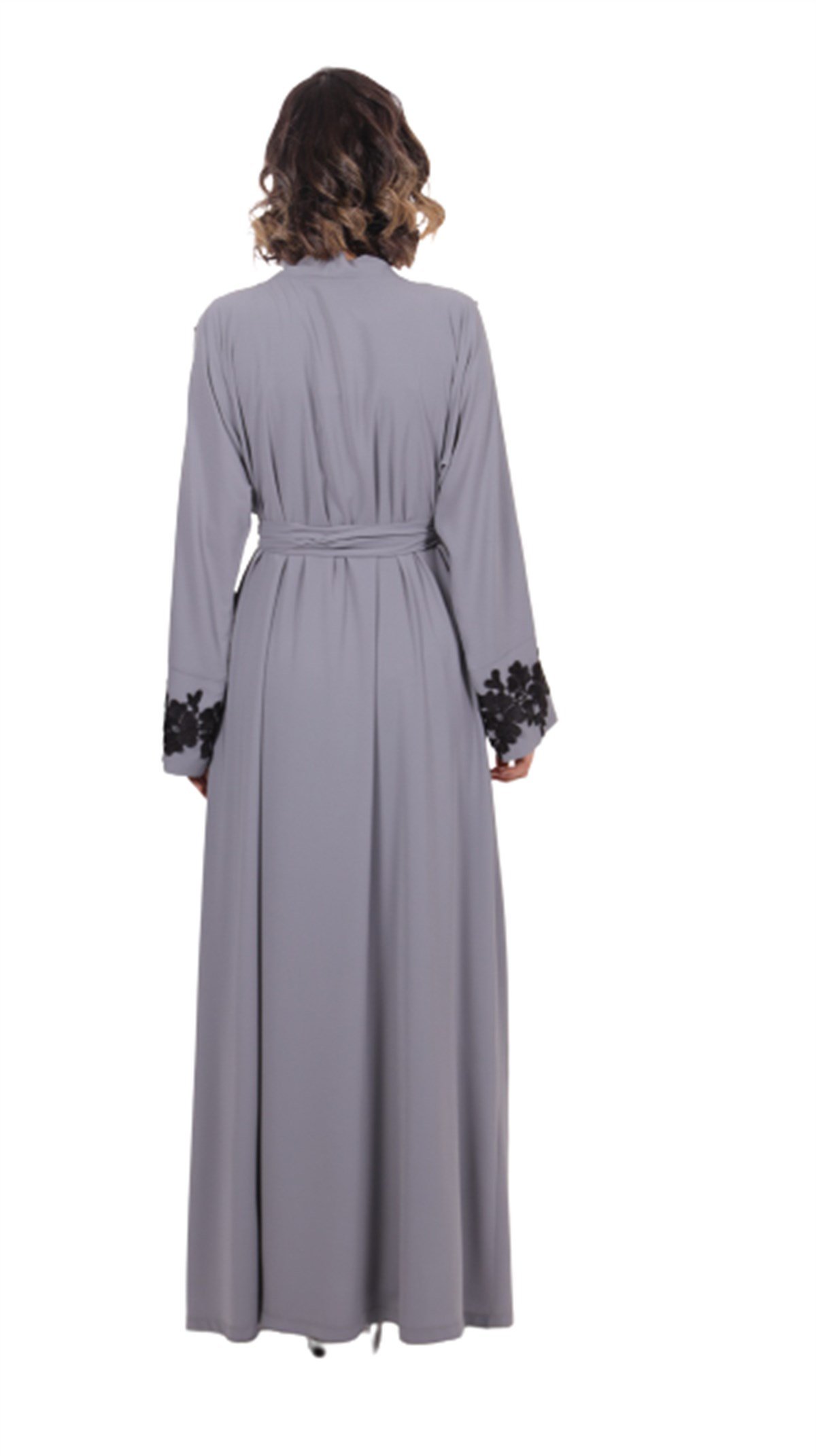 3 Boyutlu Dantel Abaya - Füme
