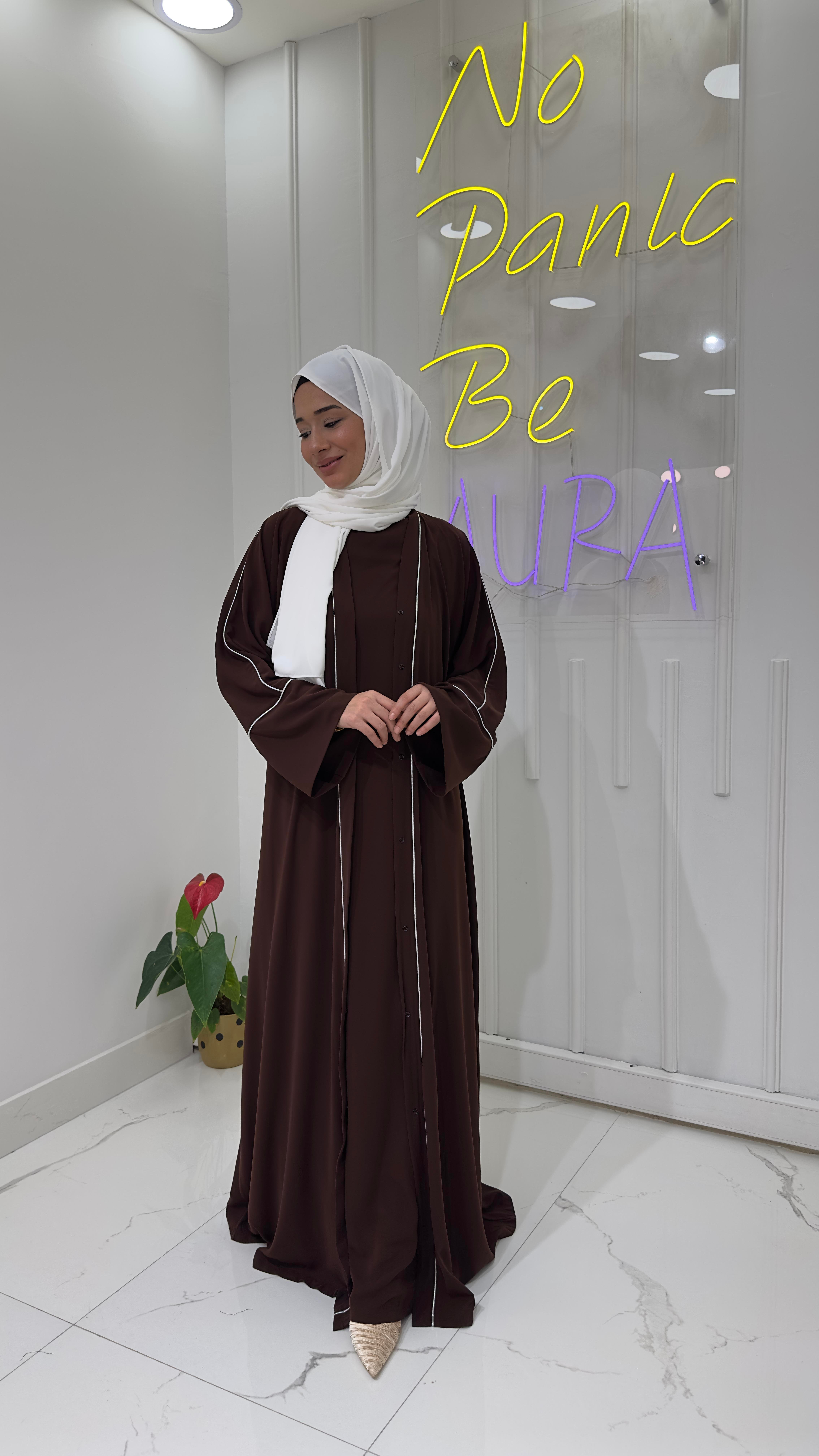 Dizde Biyeli Abaya - Siyah 