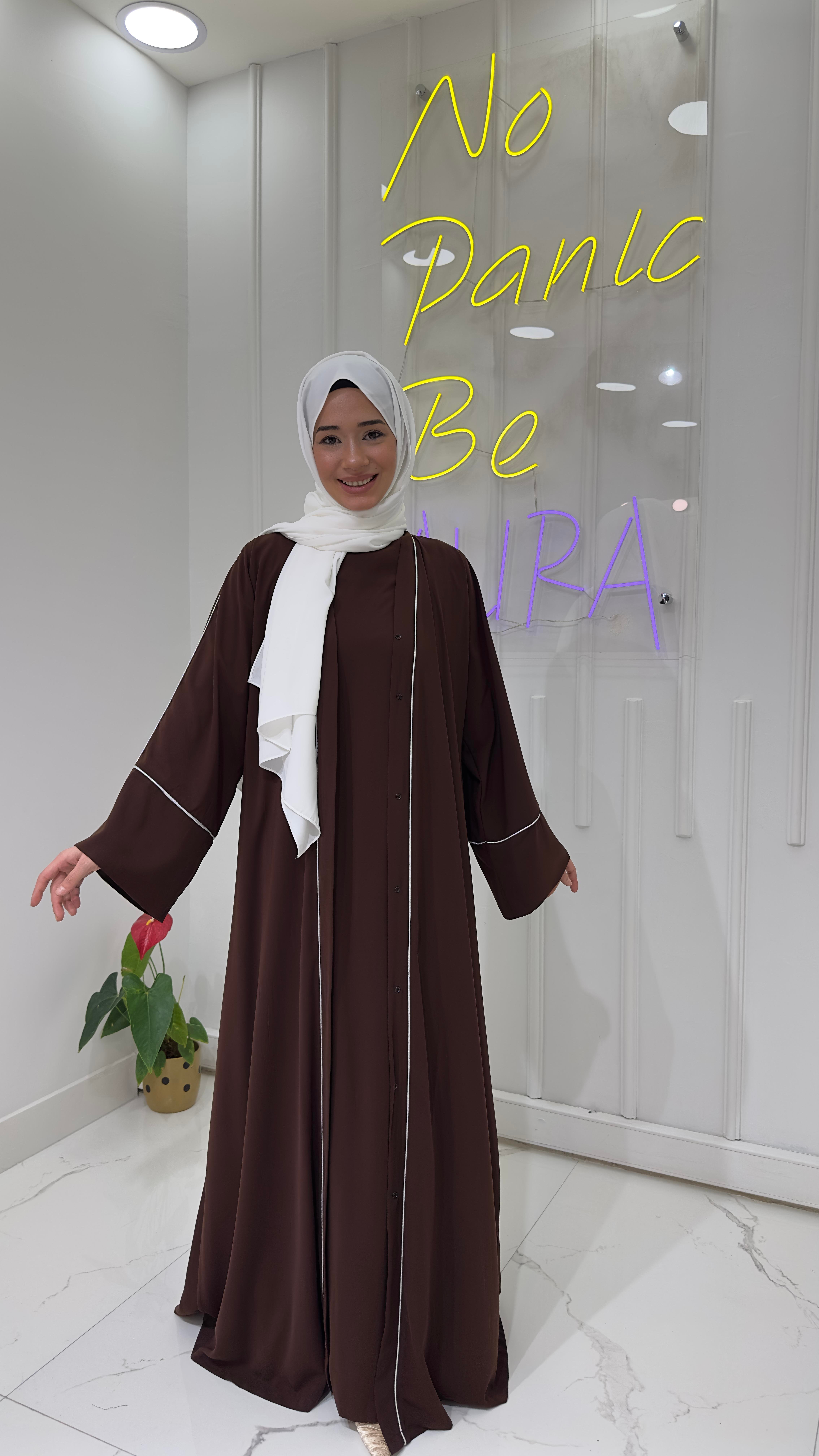 Dizde Biyeli Abaya - Siyah 