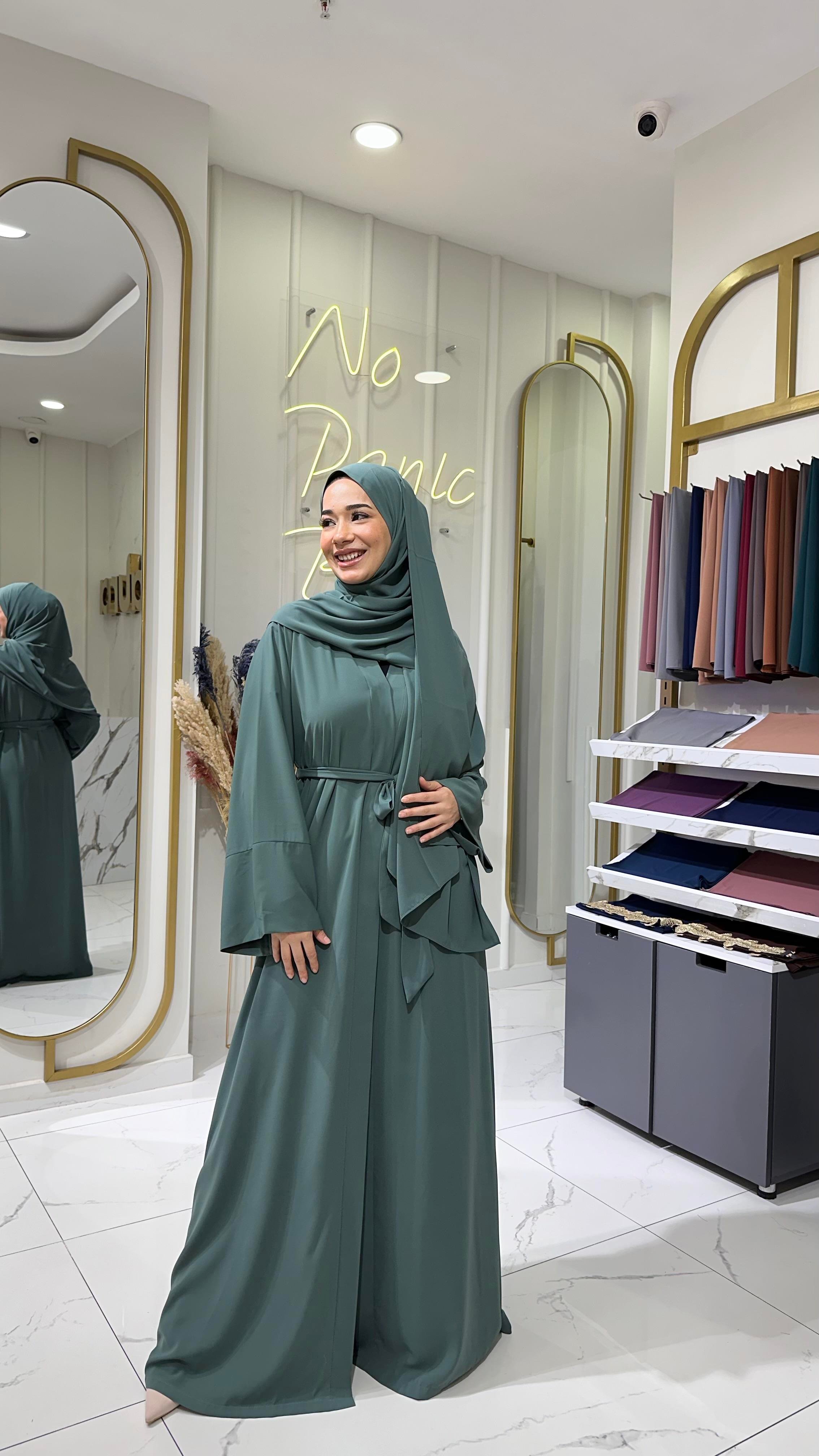Düz Abaya-Nane Yeşil