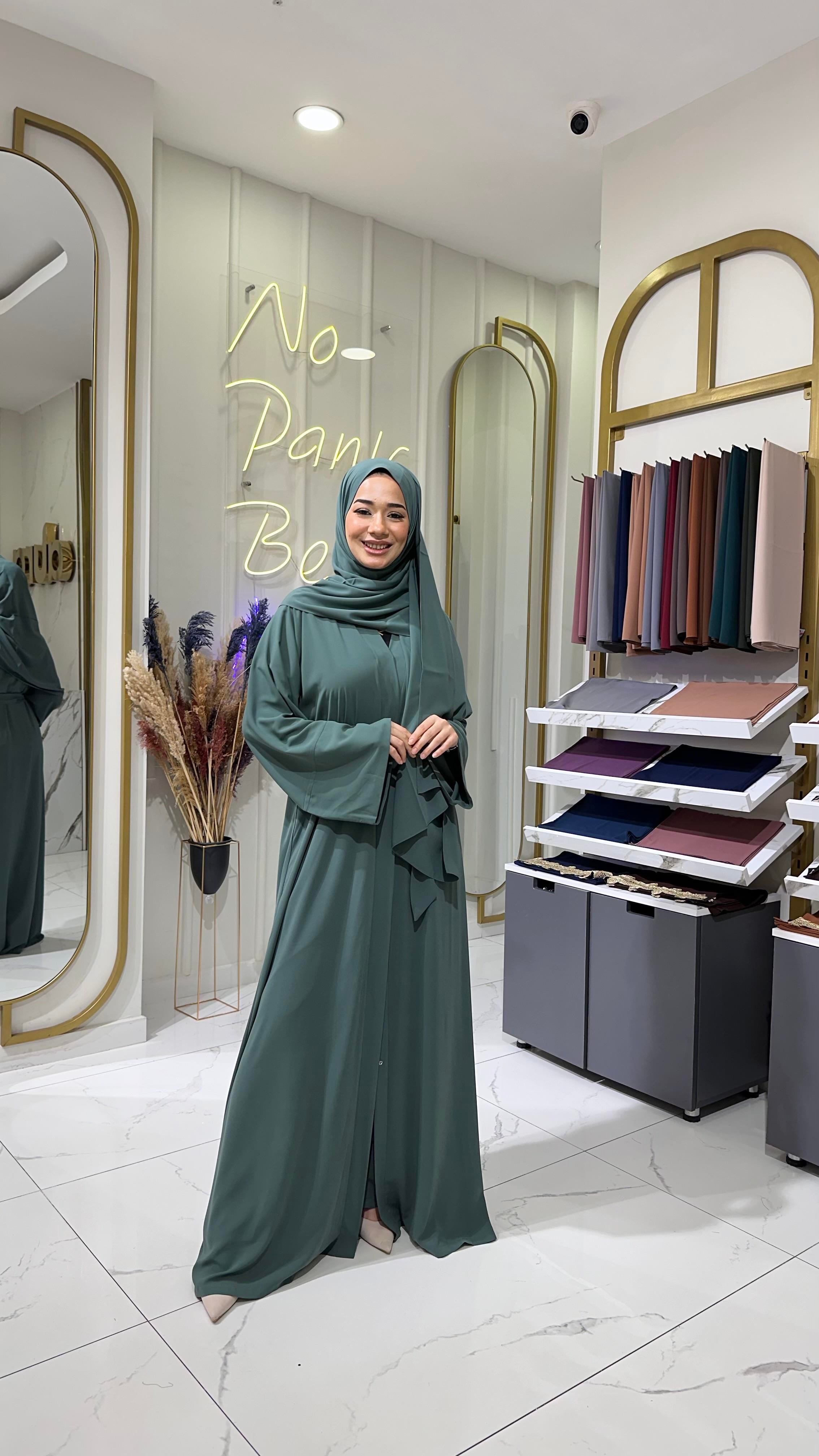 Düz Abaya-Nane Yeşil