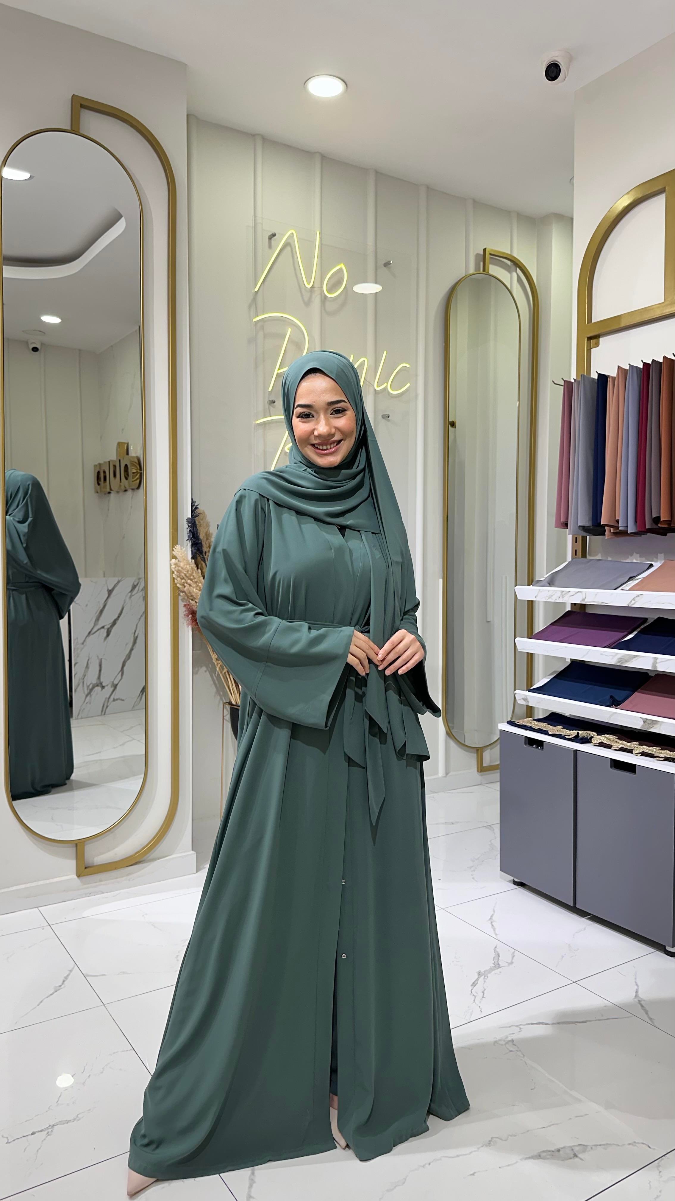 Düz Abaya-Nane Yeşil