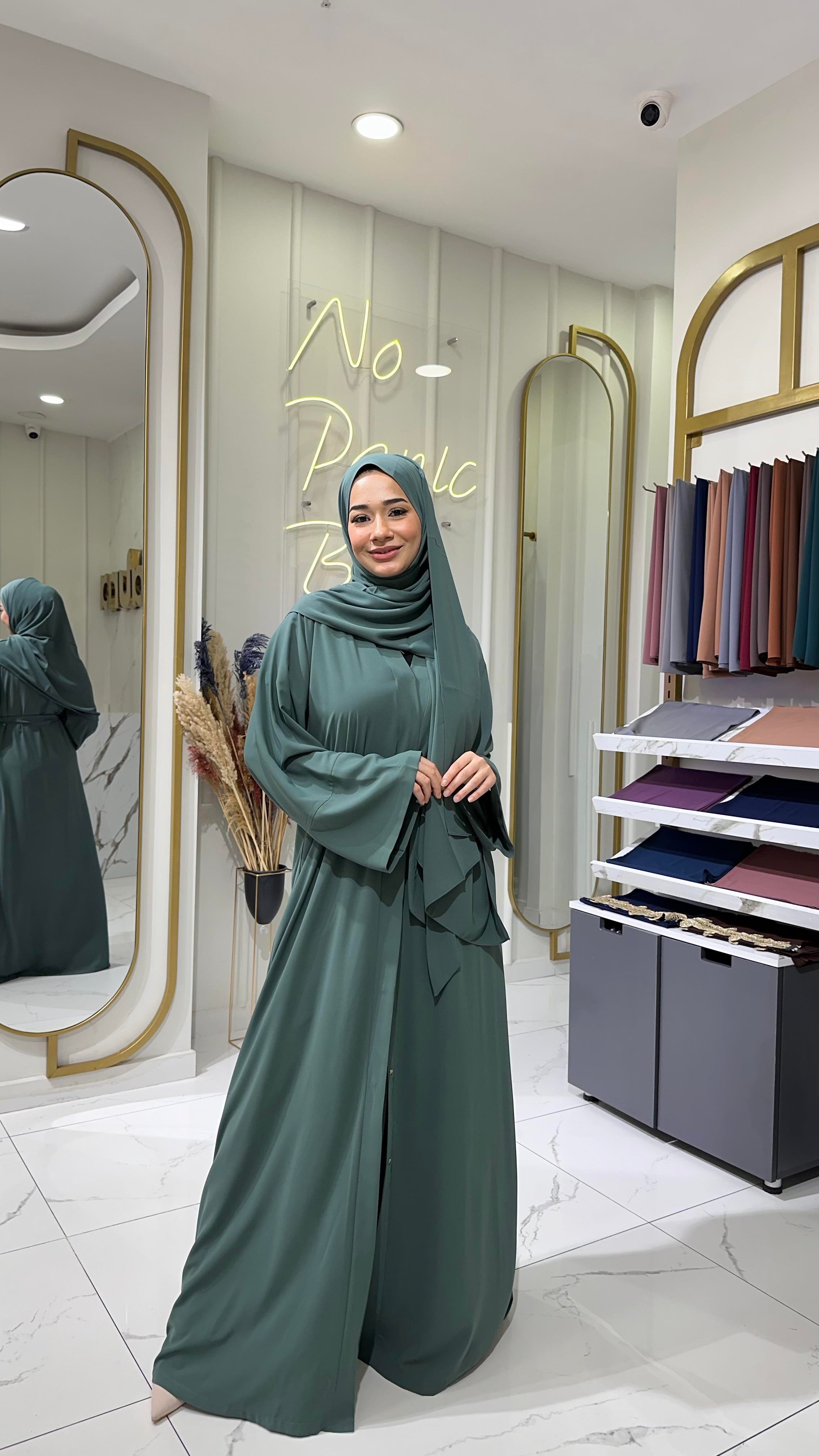 Düz Abaya-Nane Yeşil