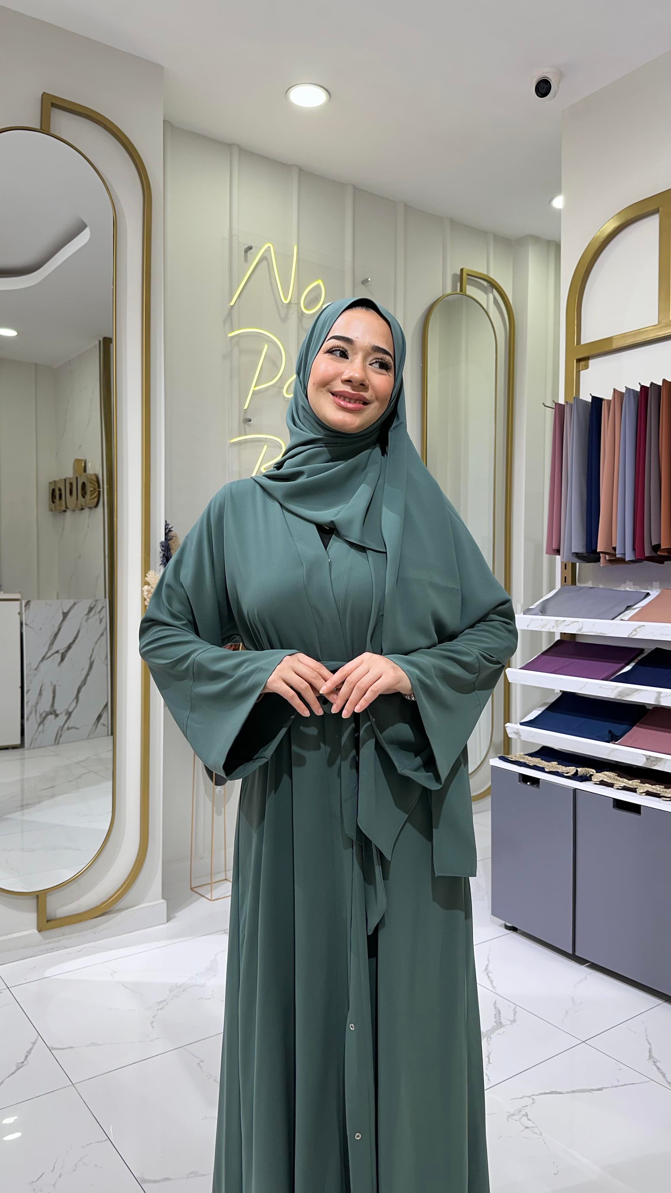 Düz Abaya-Nane Yeşil