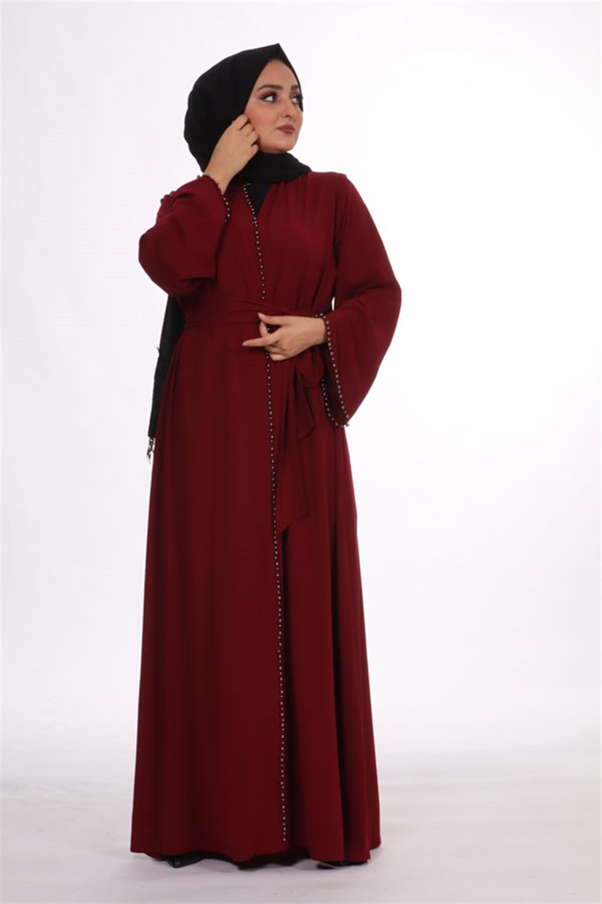 İnci Şeritli Abaya - RENK İSMİ SORULACAK