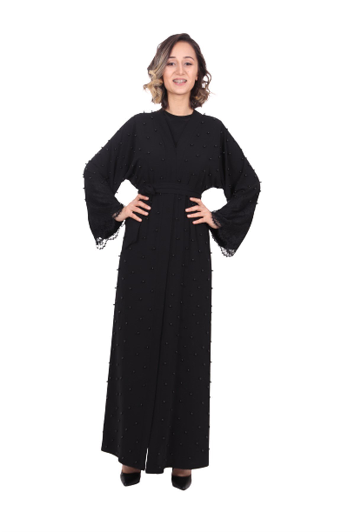 İncili Abaya-Siyah