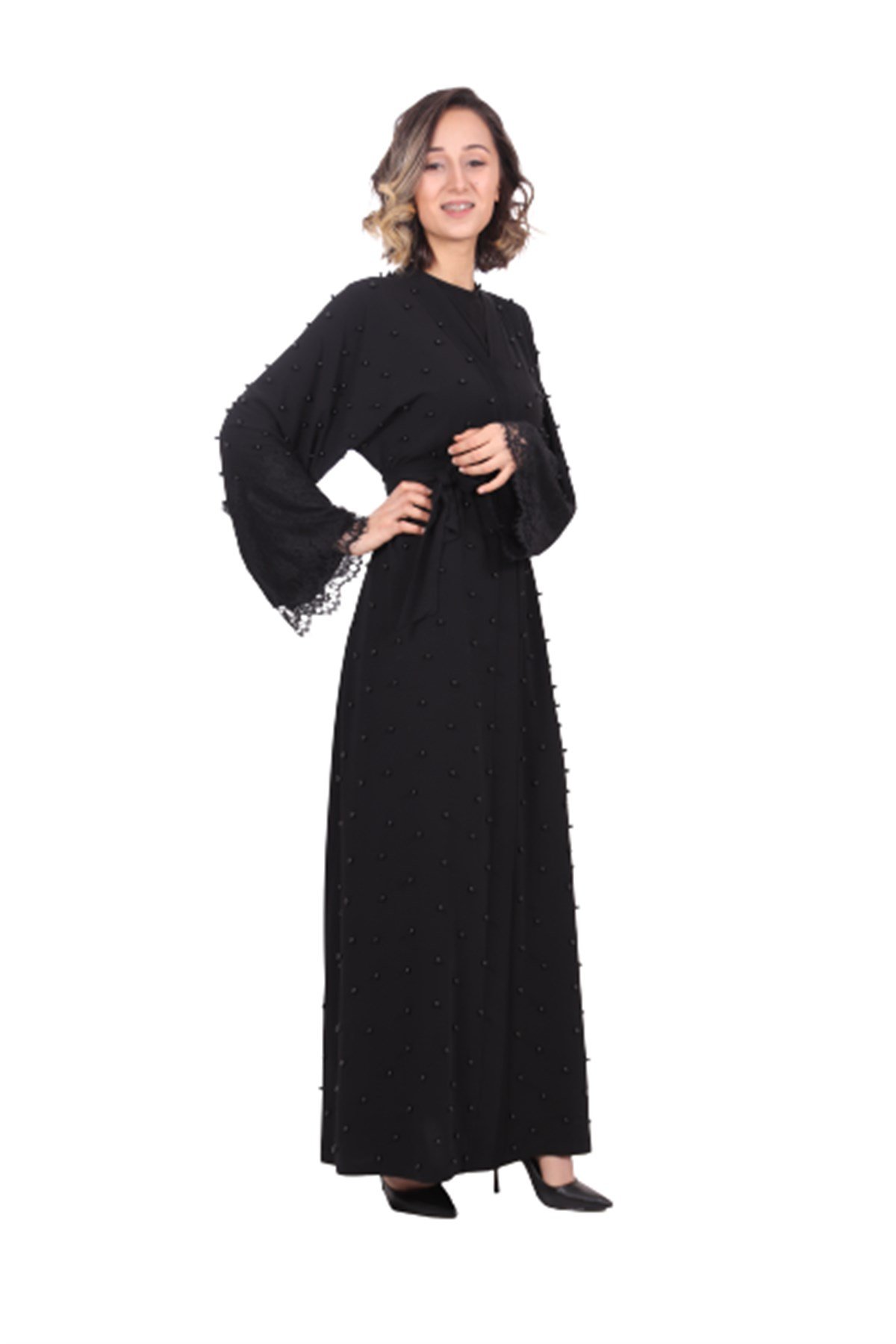 İncili Abaya-Siyah