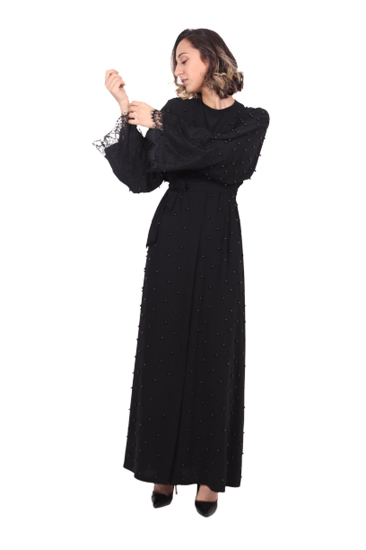 İncili Abaya-Siyah