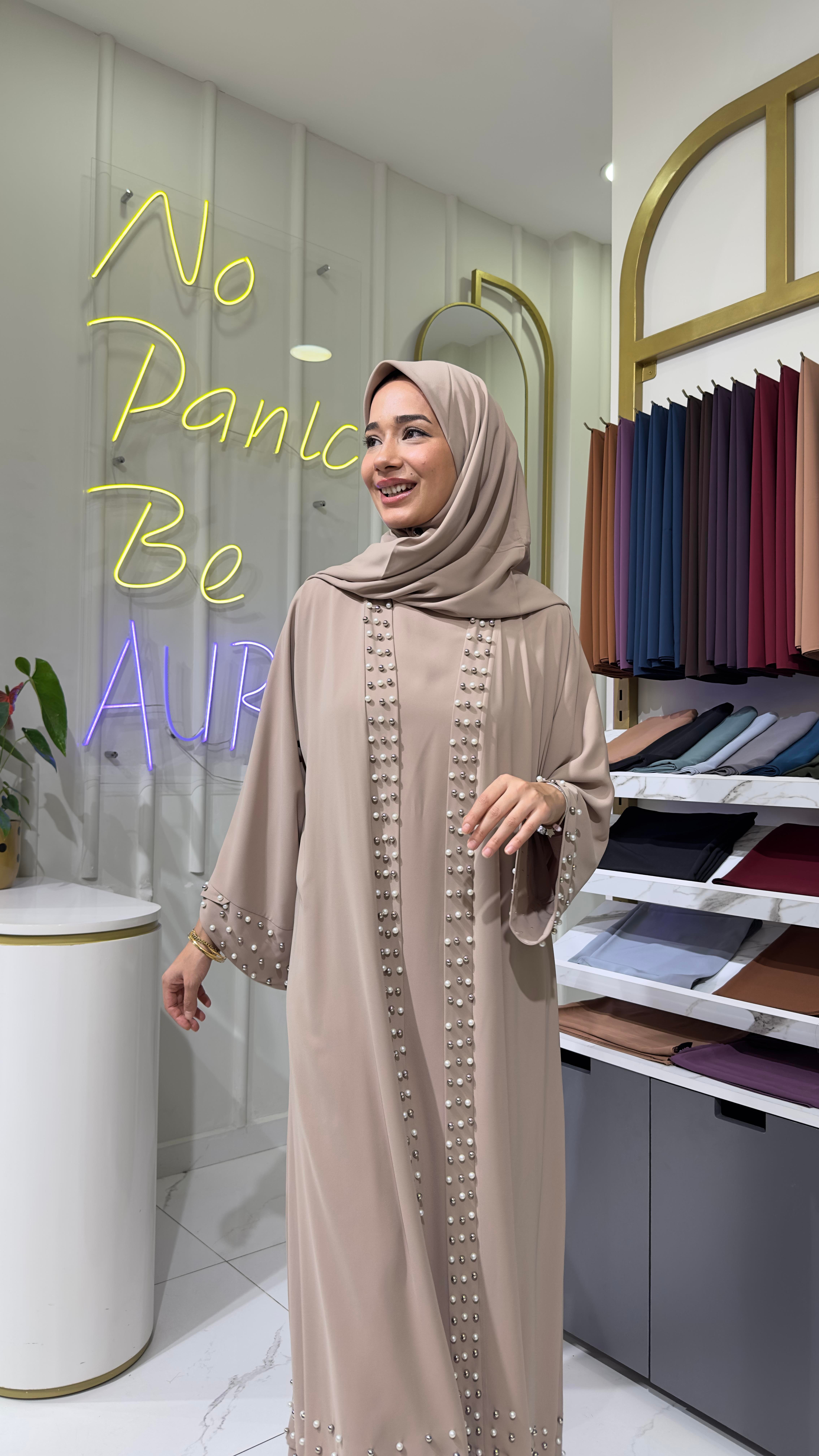 İncili Kimono - Bej