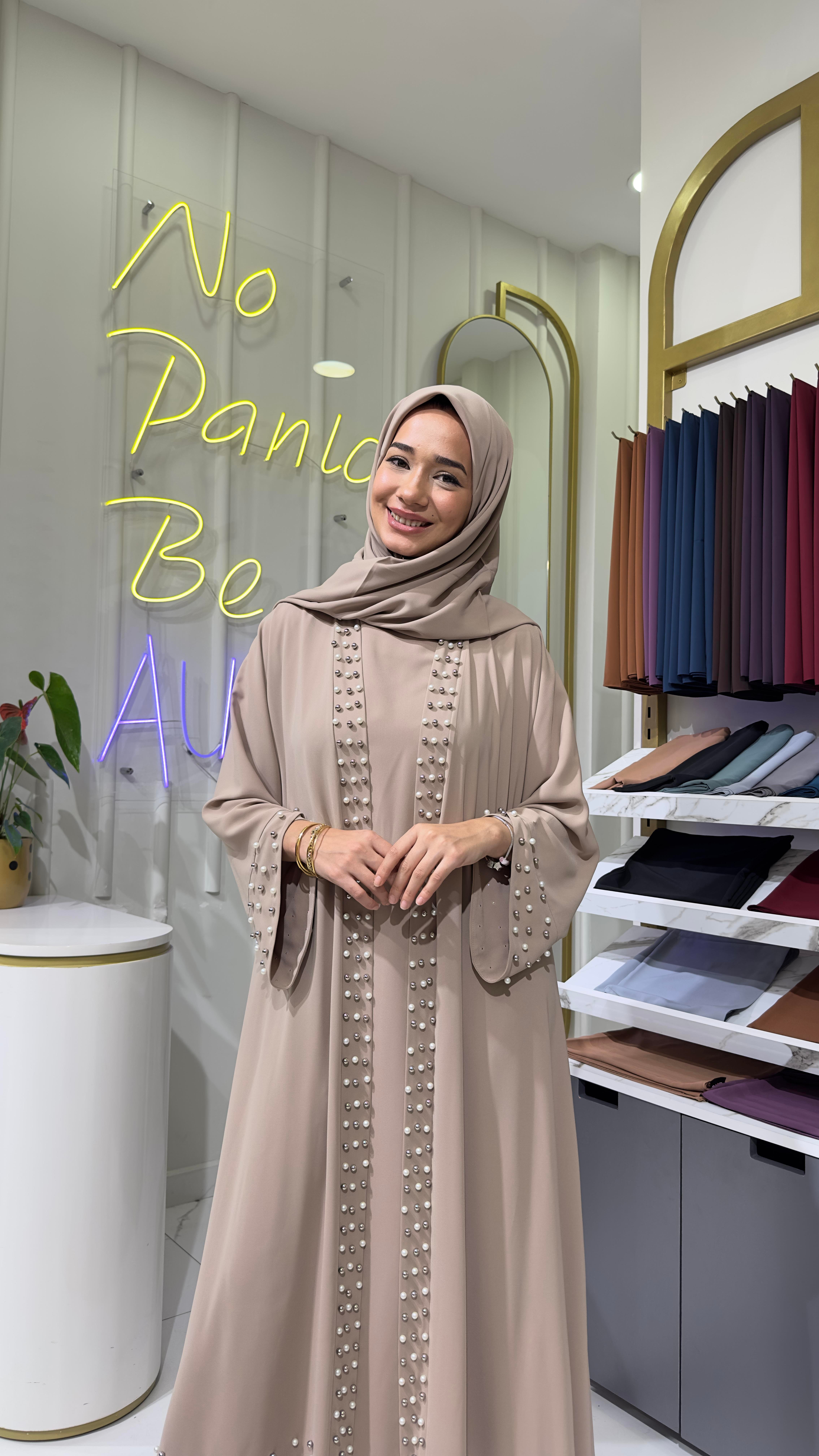İncili Kimono - Bej