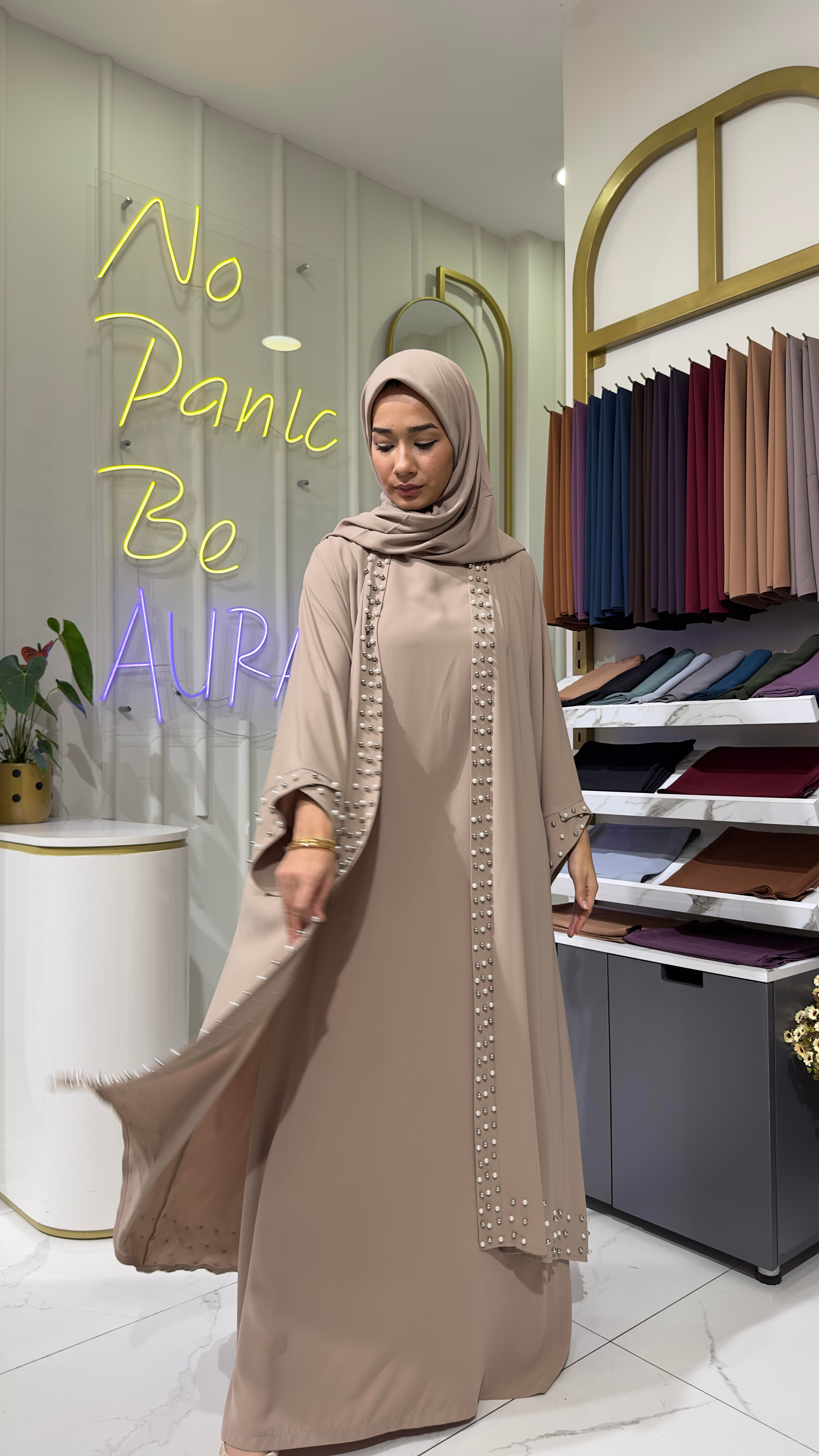 İncili Kimono - Bej