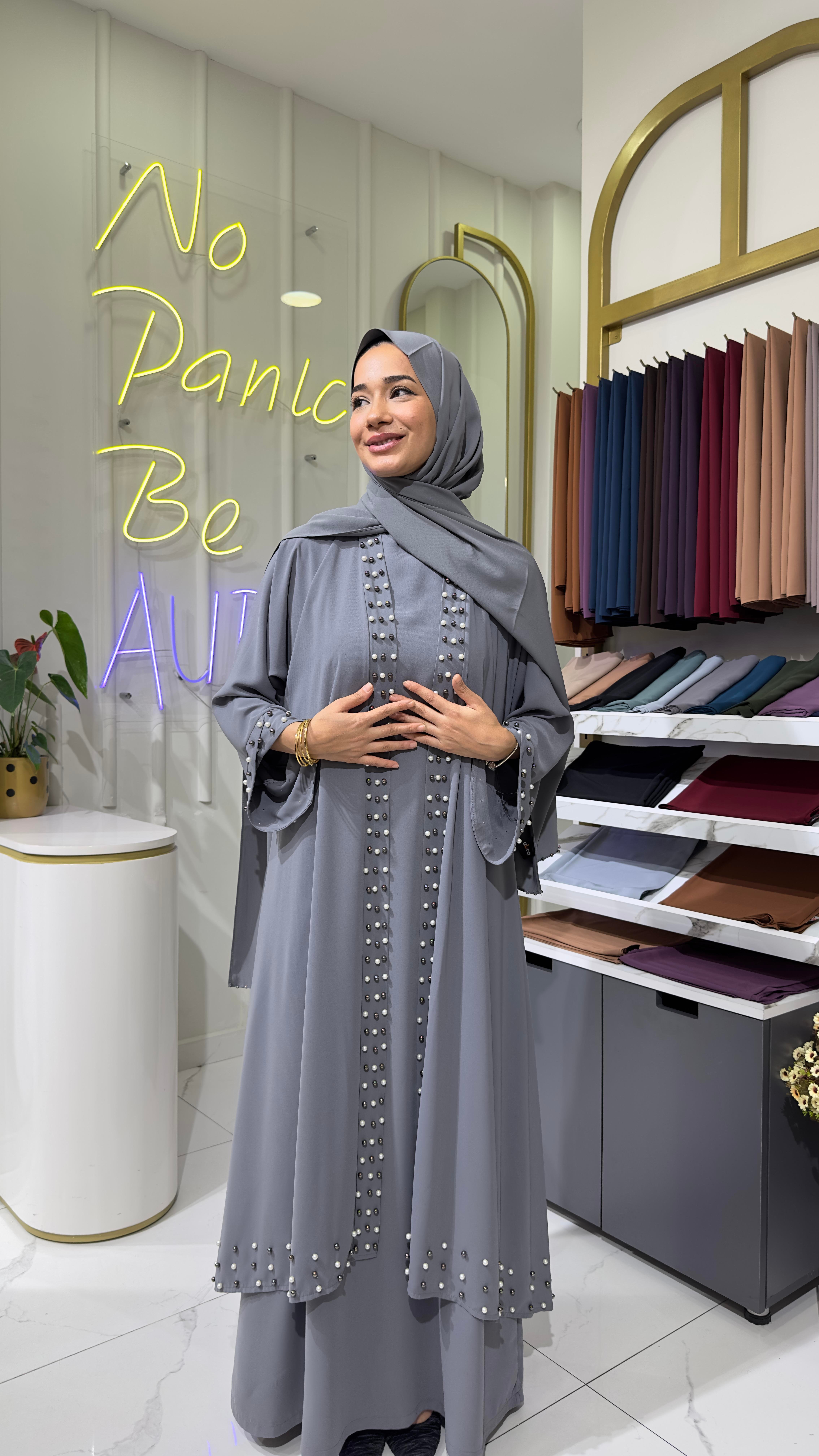 İncili Kimono - Füme 