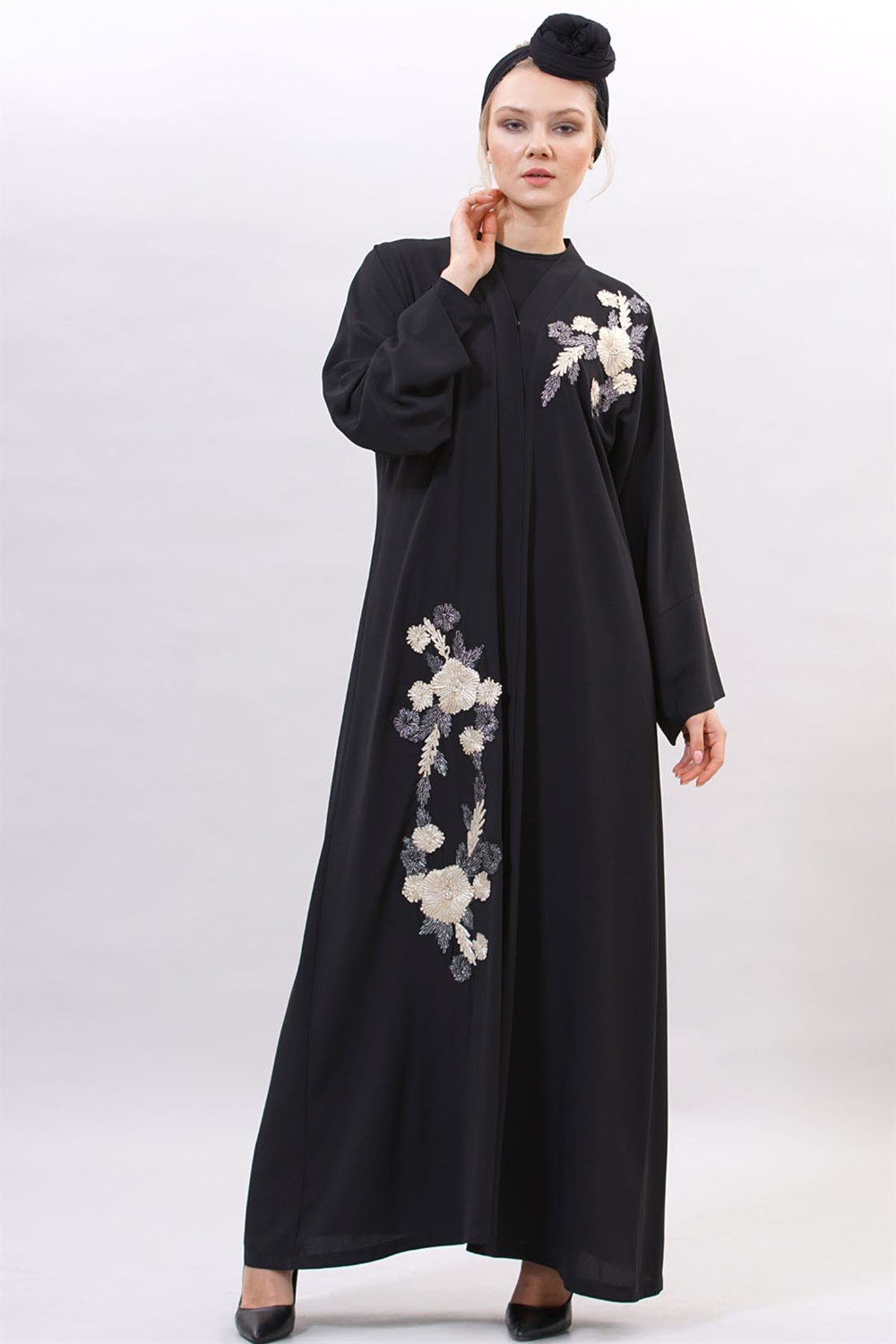 Kurdela Aplik Abaya - Siyah