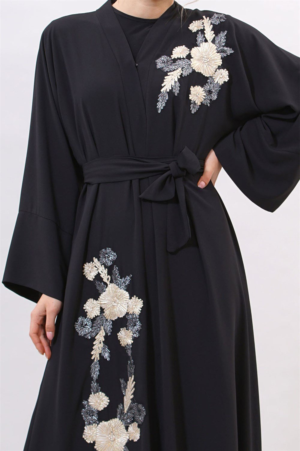 Kurdela Aplik Abaya - Siyah