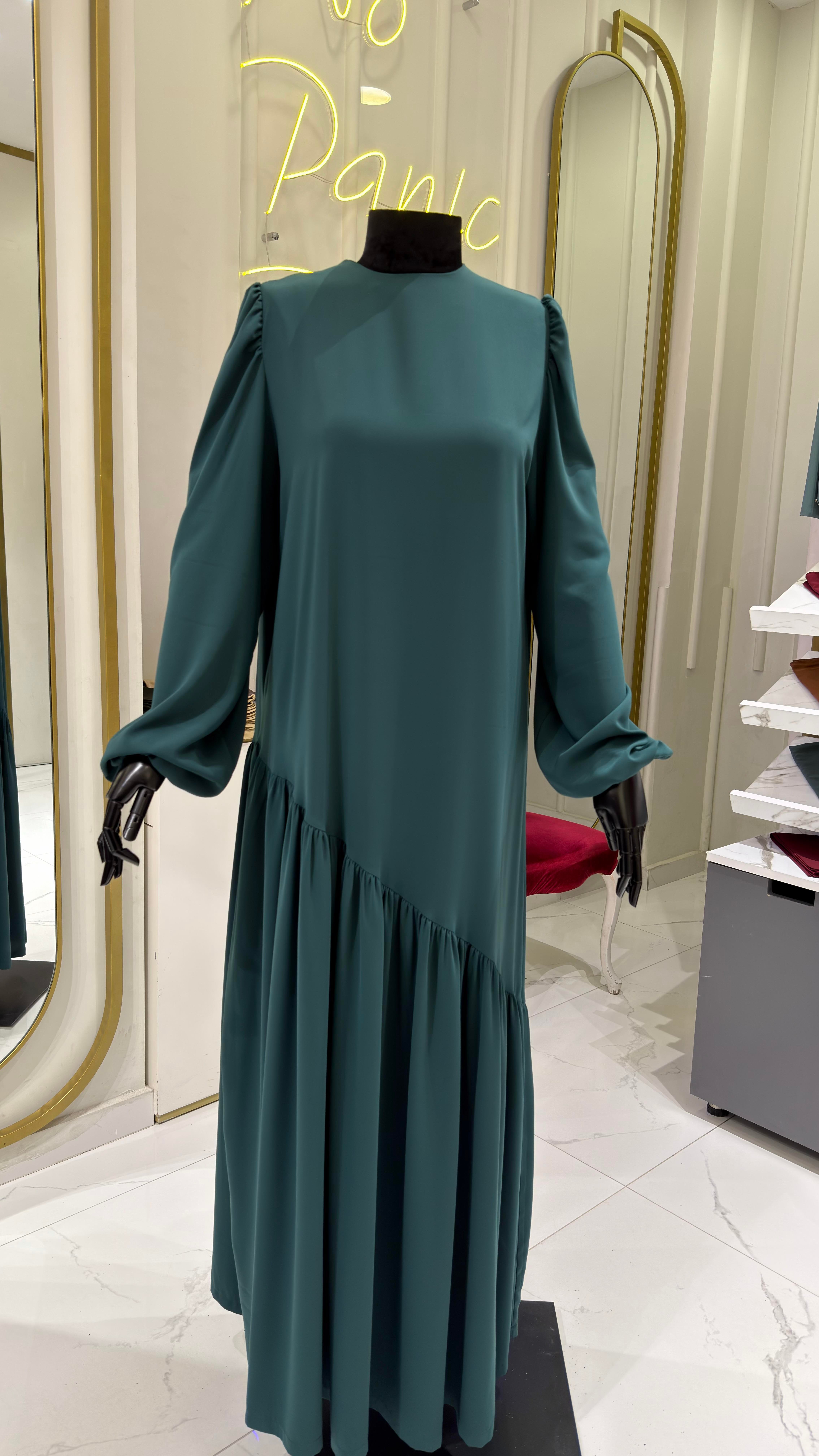 Neva Elbise - Petrol Yeşili