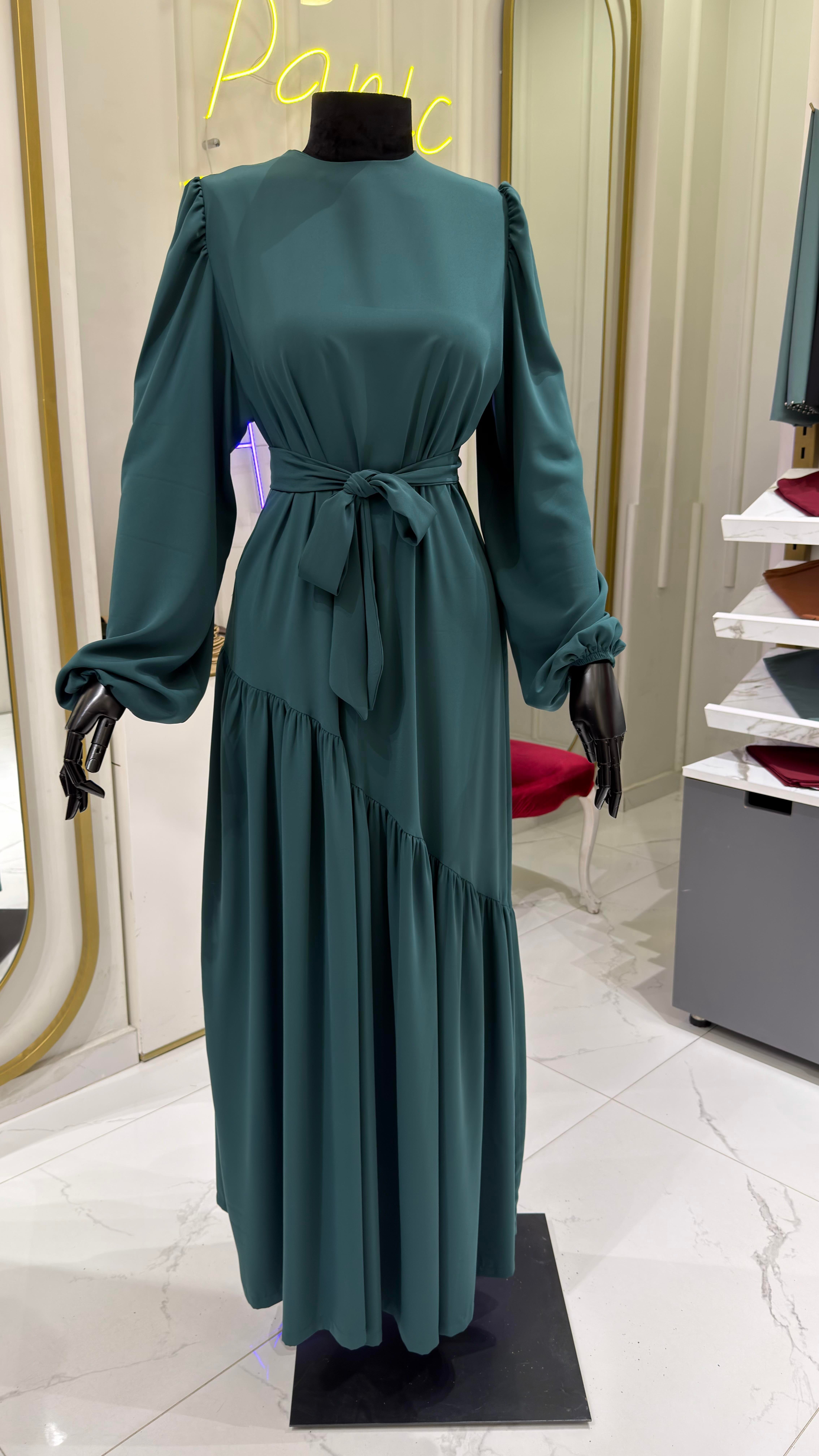 Neva Elbise - Petrol Yeşili