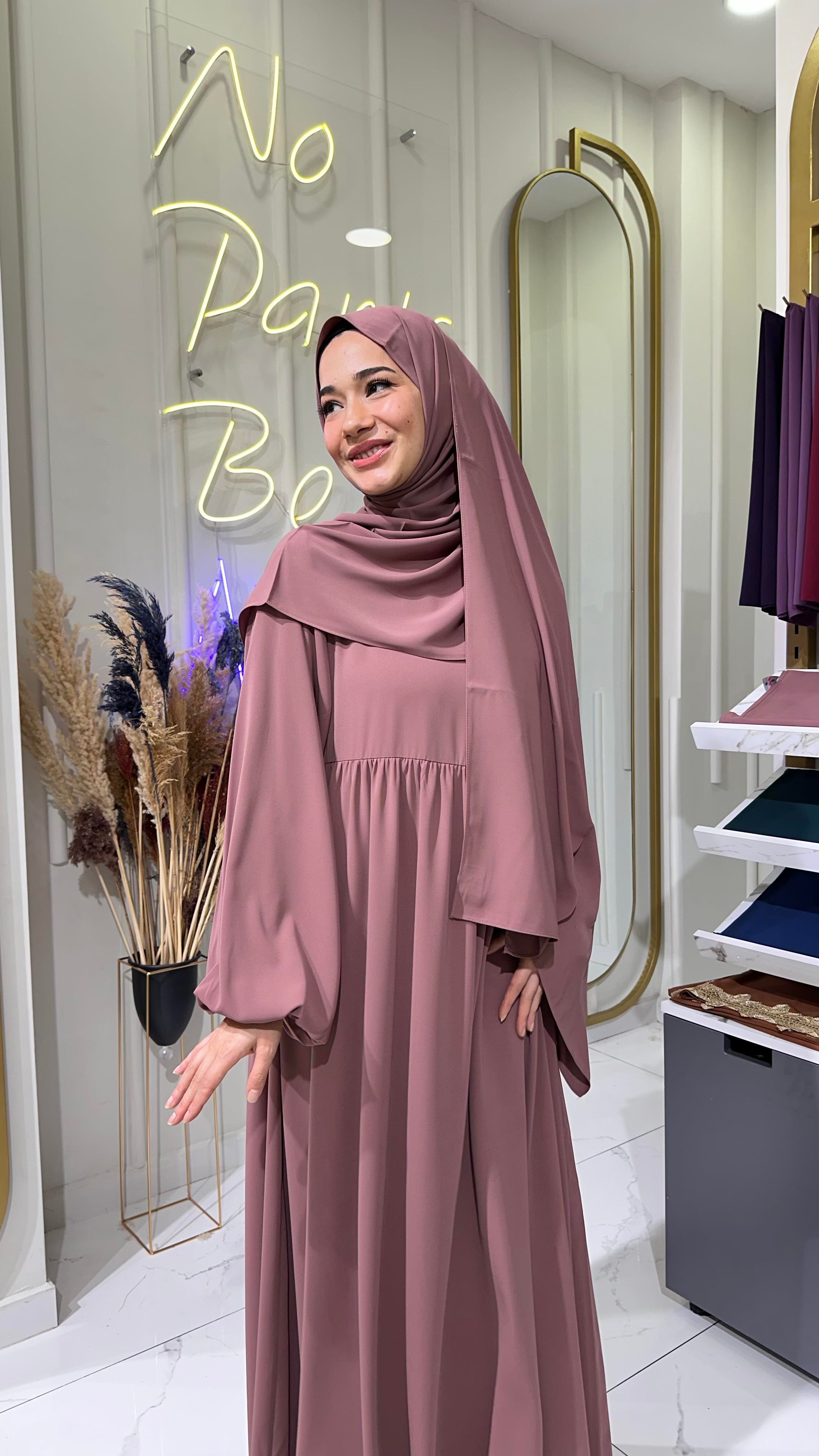 Robalı Elbise - Gül Kurusu 