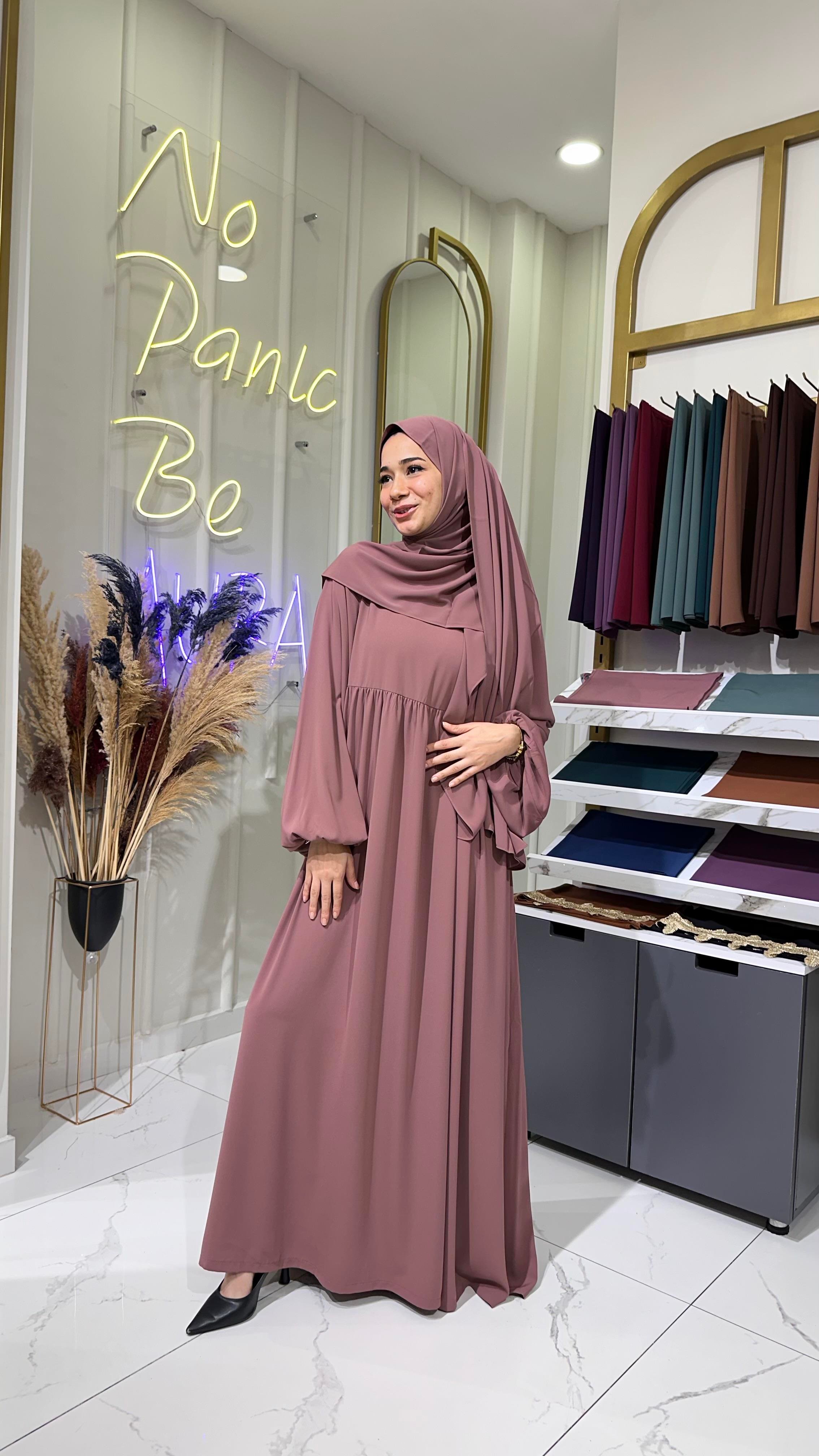 Robalı Elbise - Gül Kurusu 