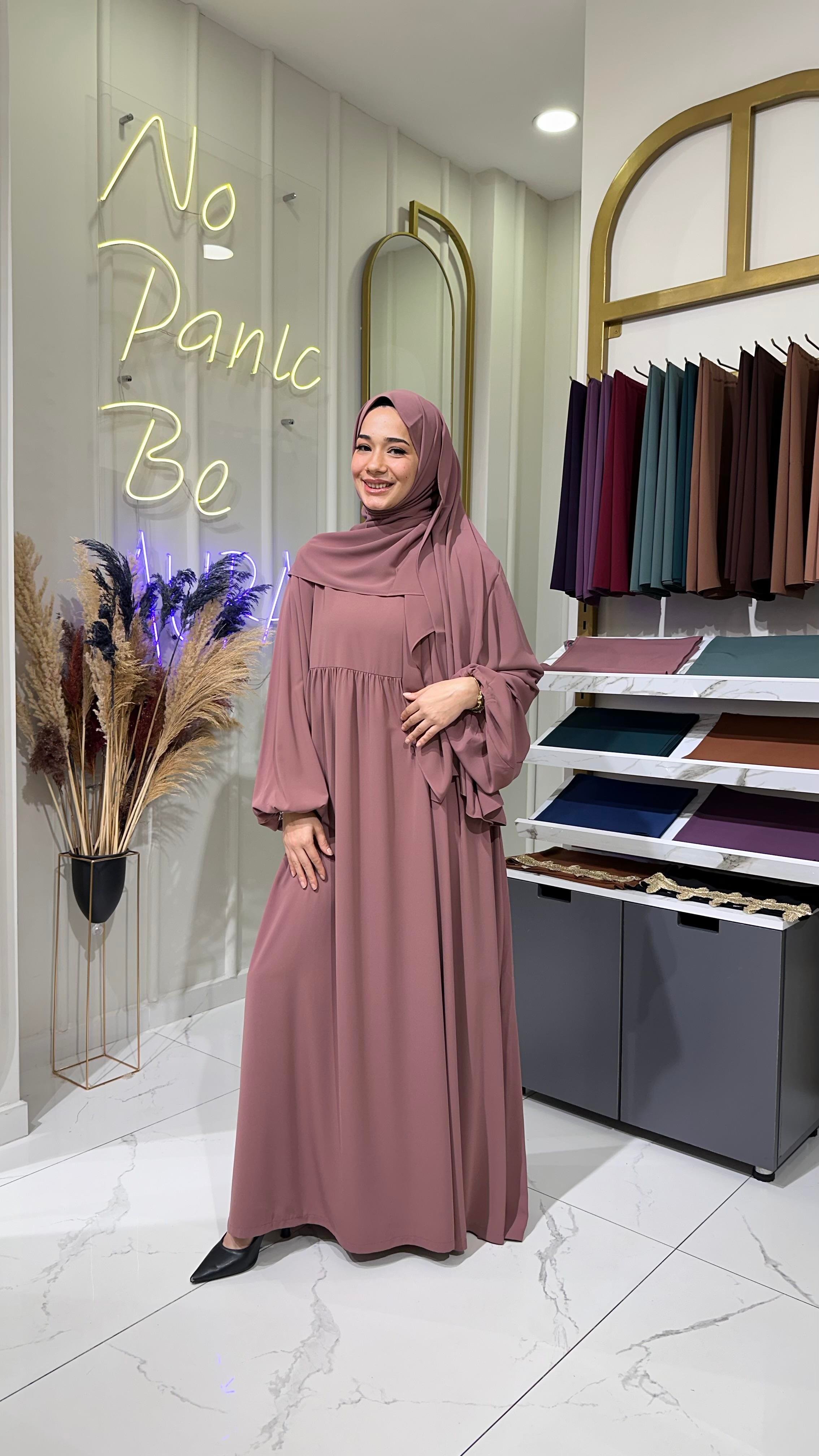 Robalı Elbise - Gül Kurusu 