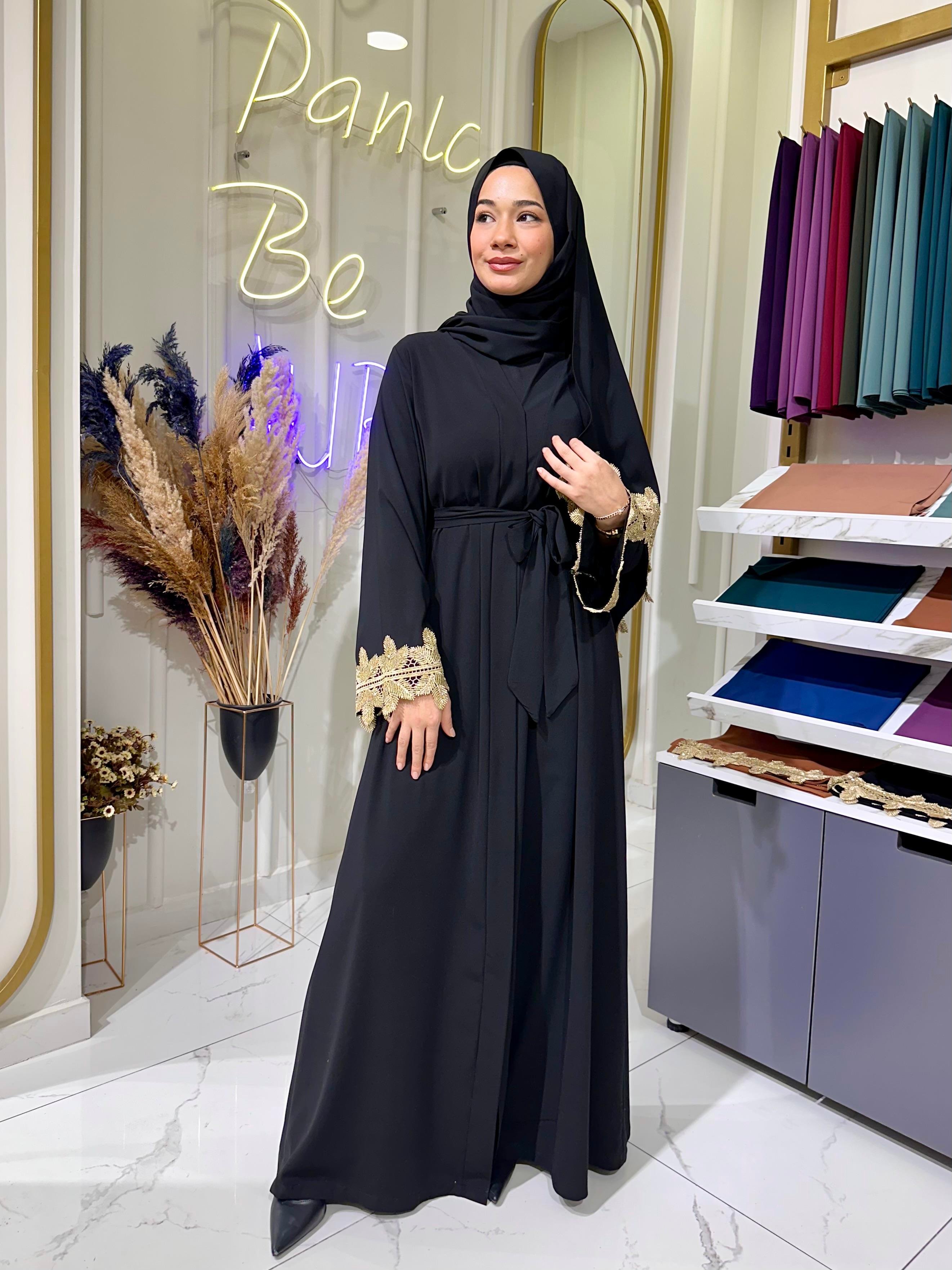 SAHRA abaya takım siyah  