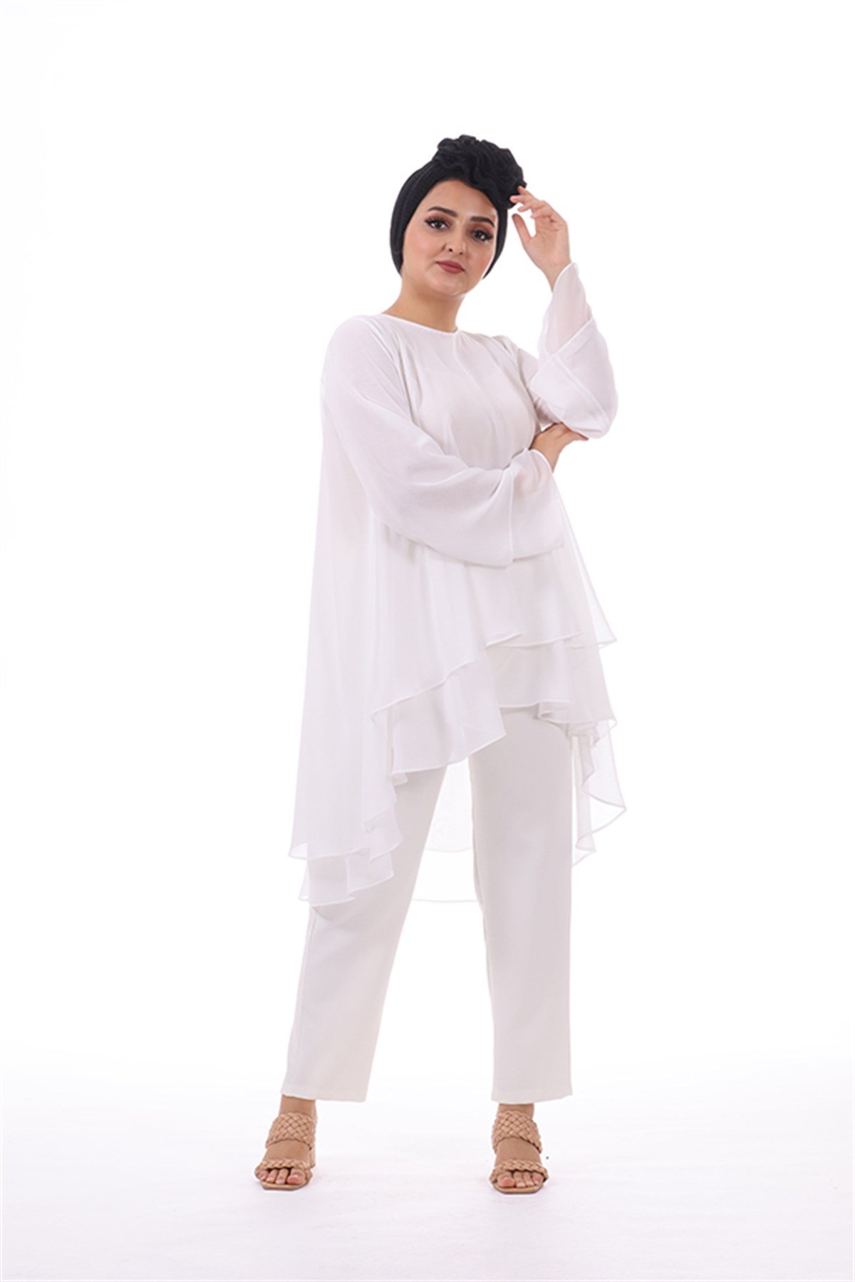 Şifon Tunik - Beyaz
