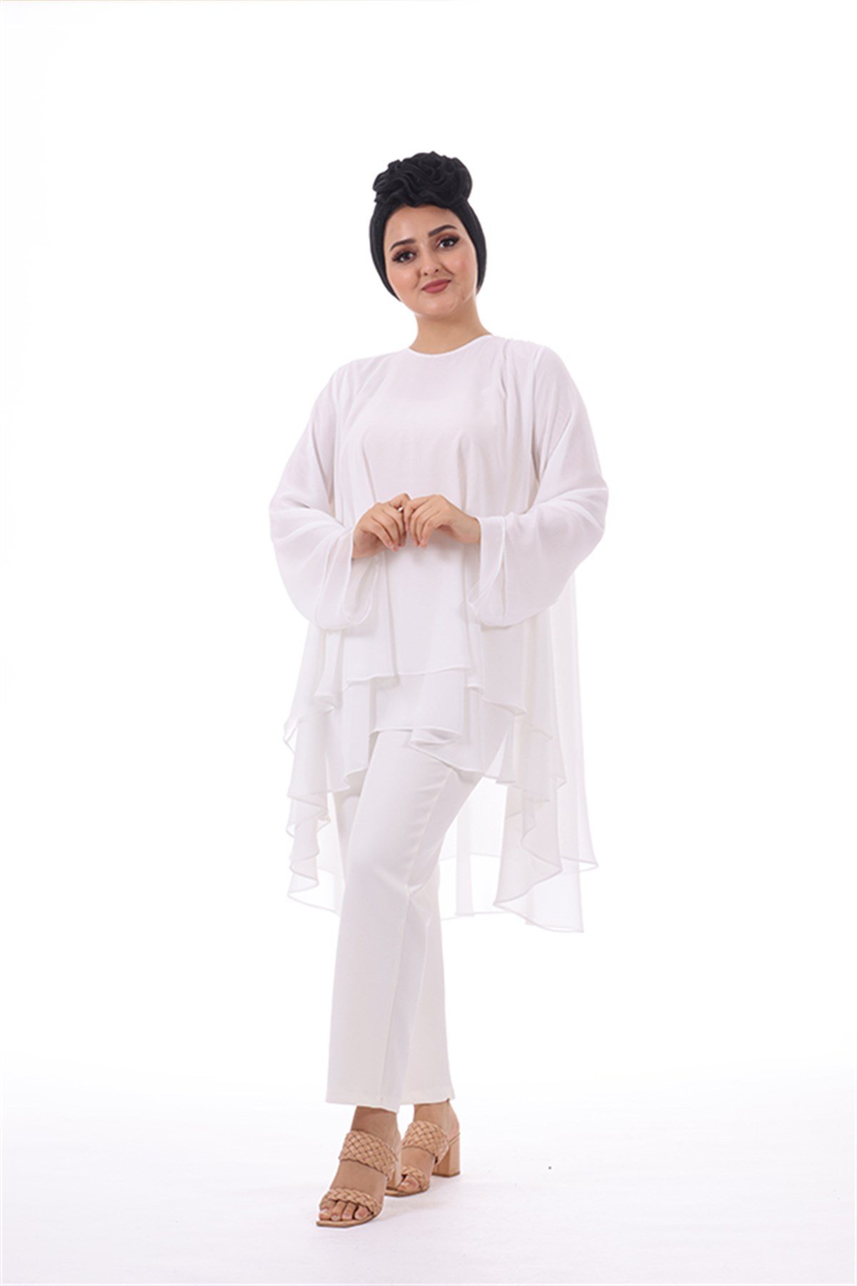 Şifon Tunik - Beyaz
