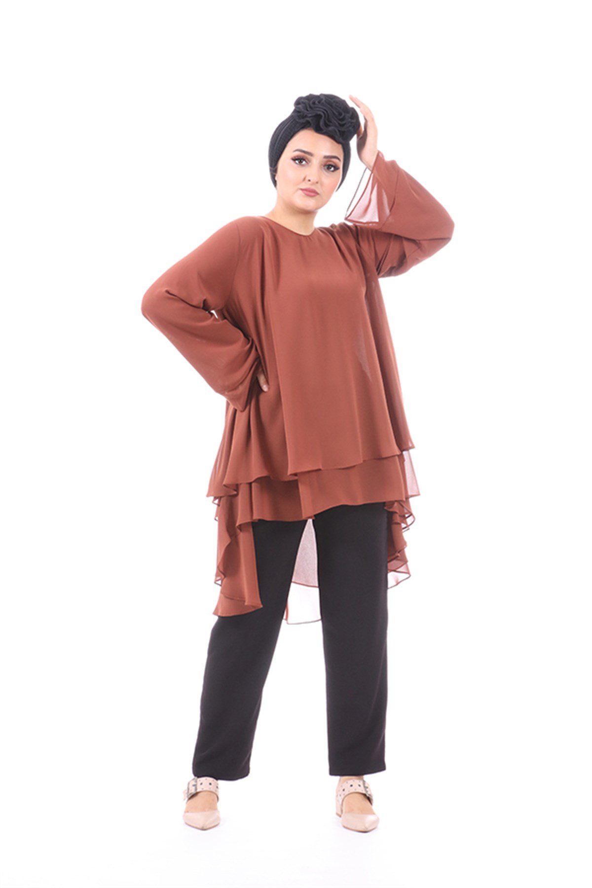Şifon Tunik - Kiremit