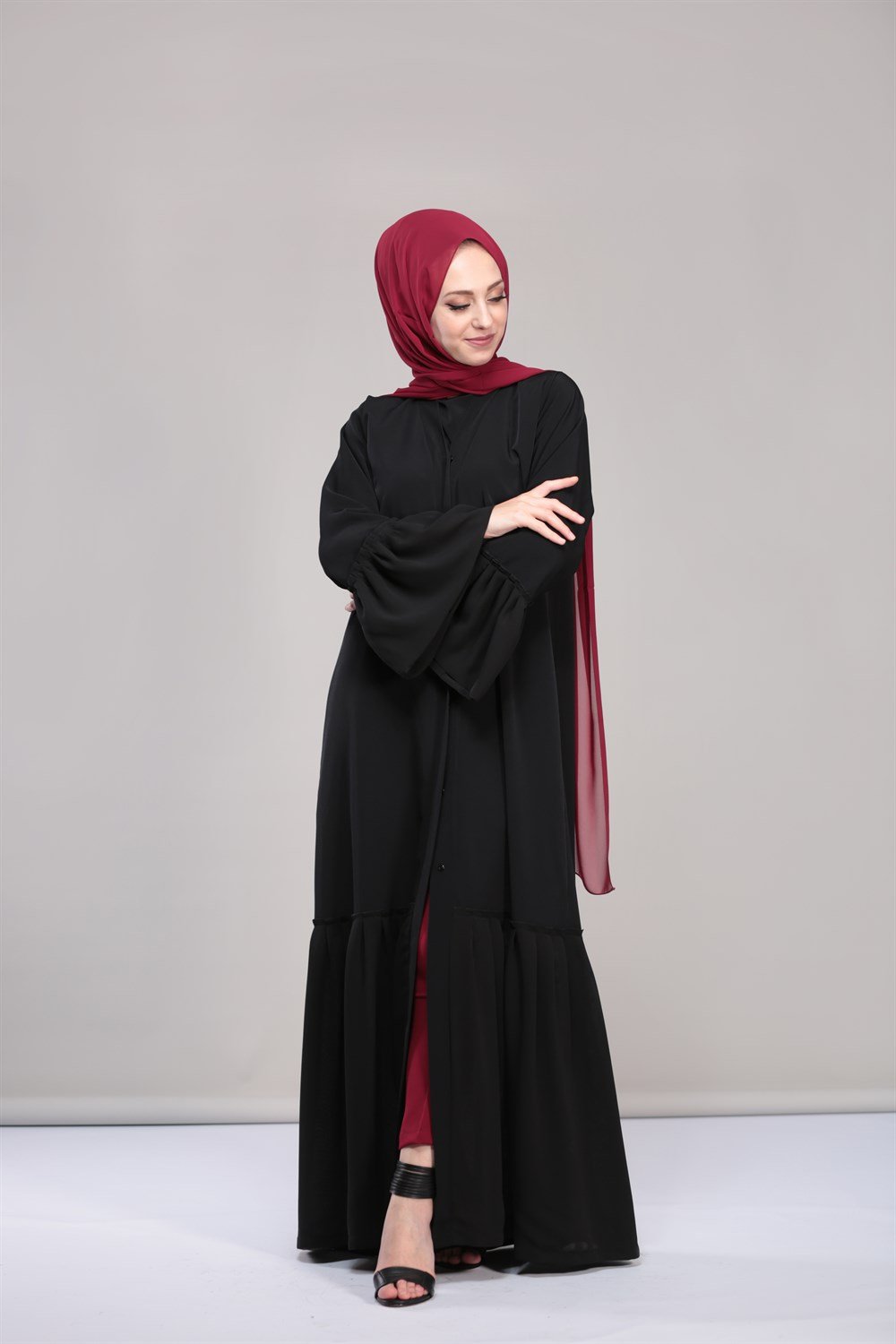 ŞİFONLU ABAYA-SİYAH