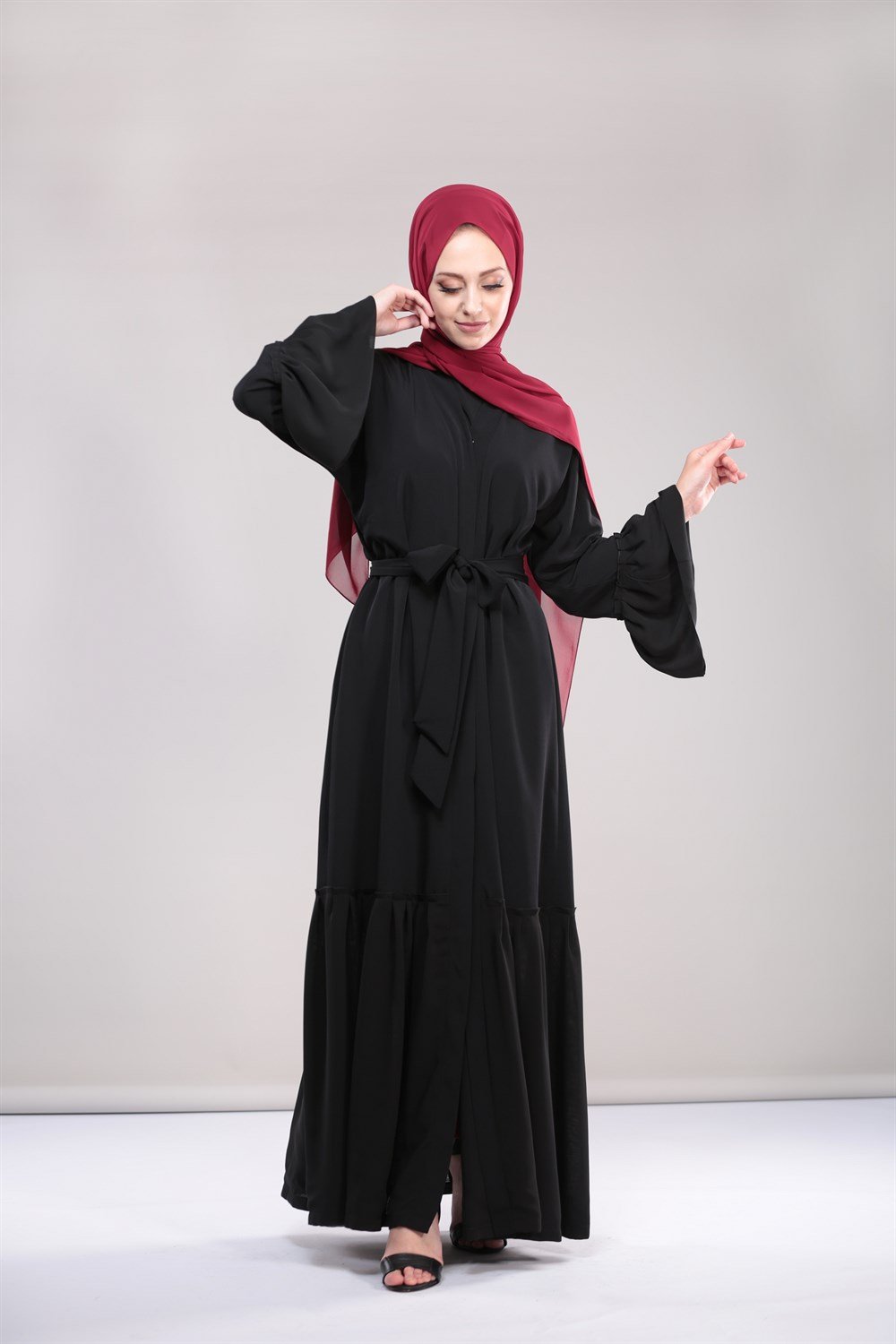 ŞİFONLU ABAYA-SİYAH