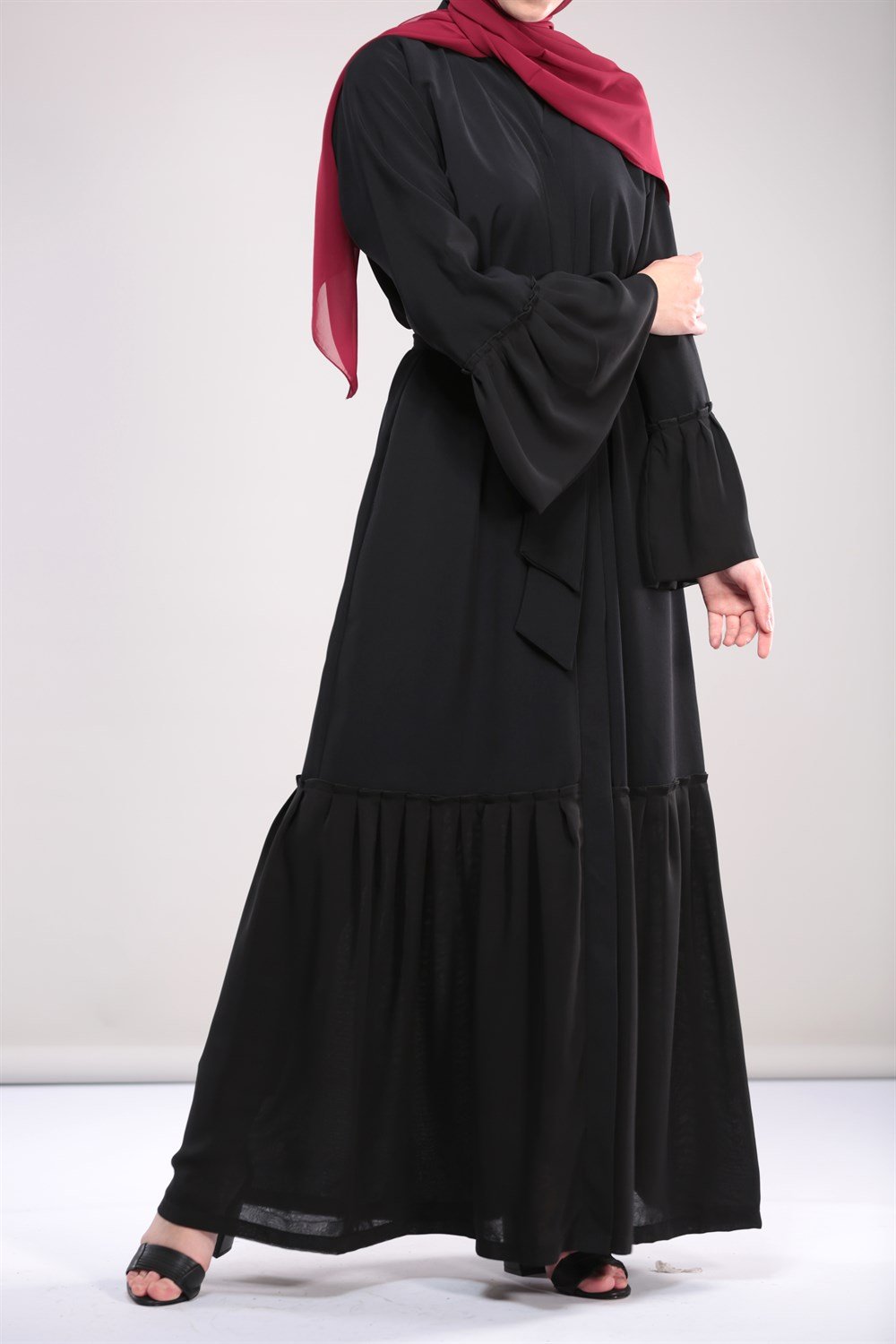 ŞİFONLU ABAYA-SİYAH