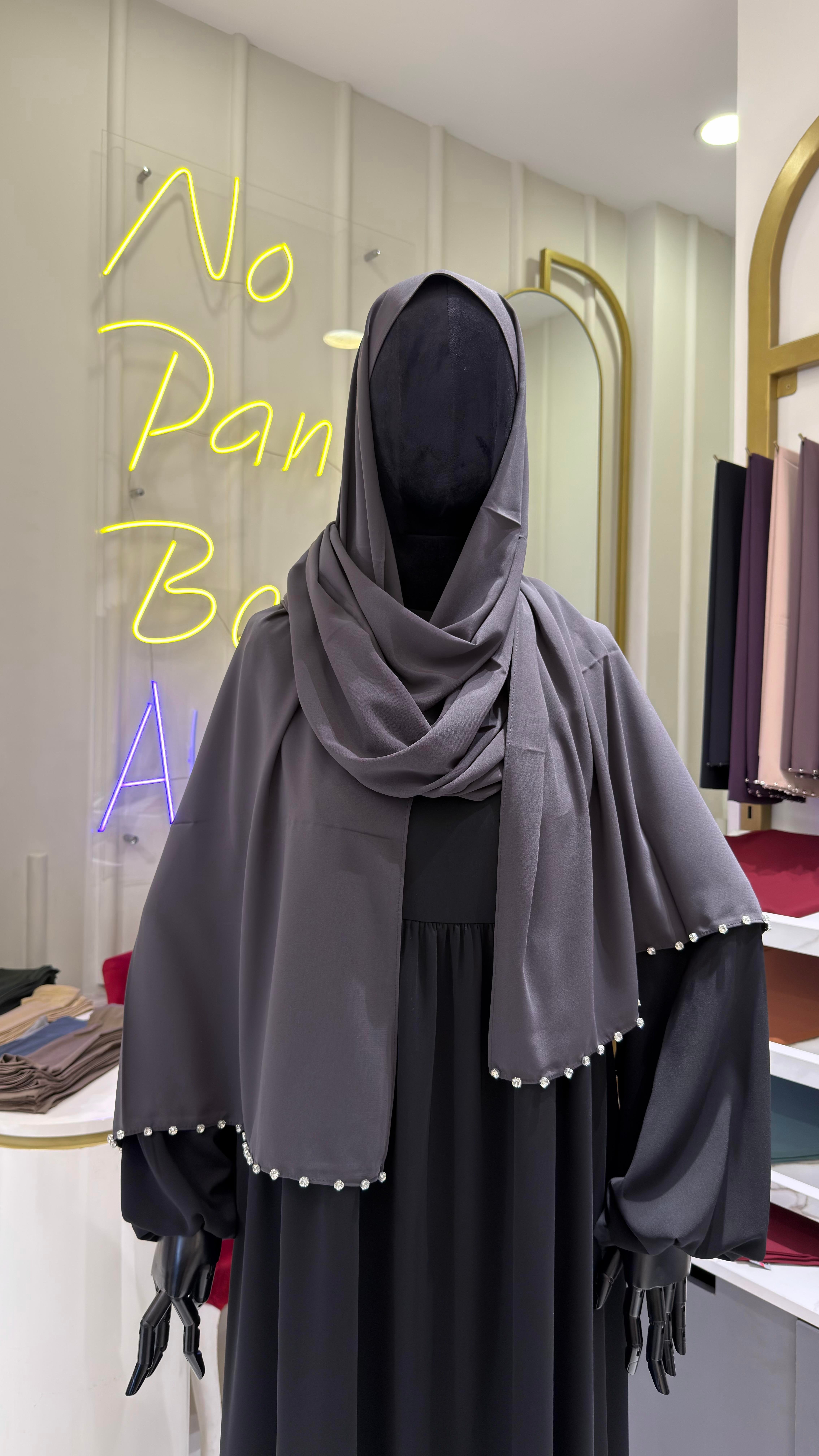 Taşlı Şal - Antrasit