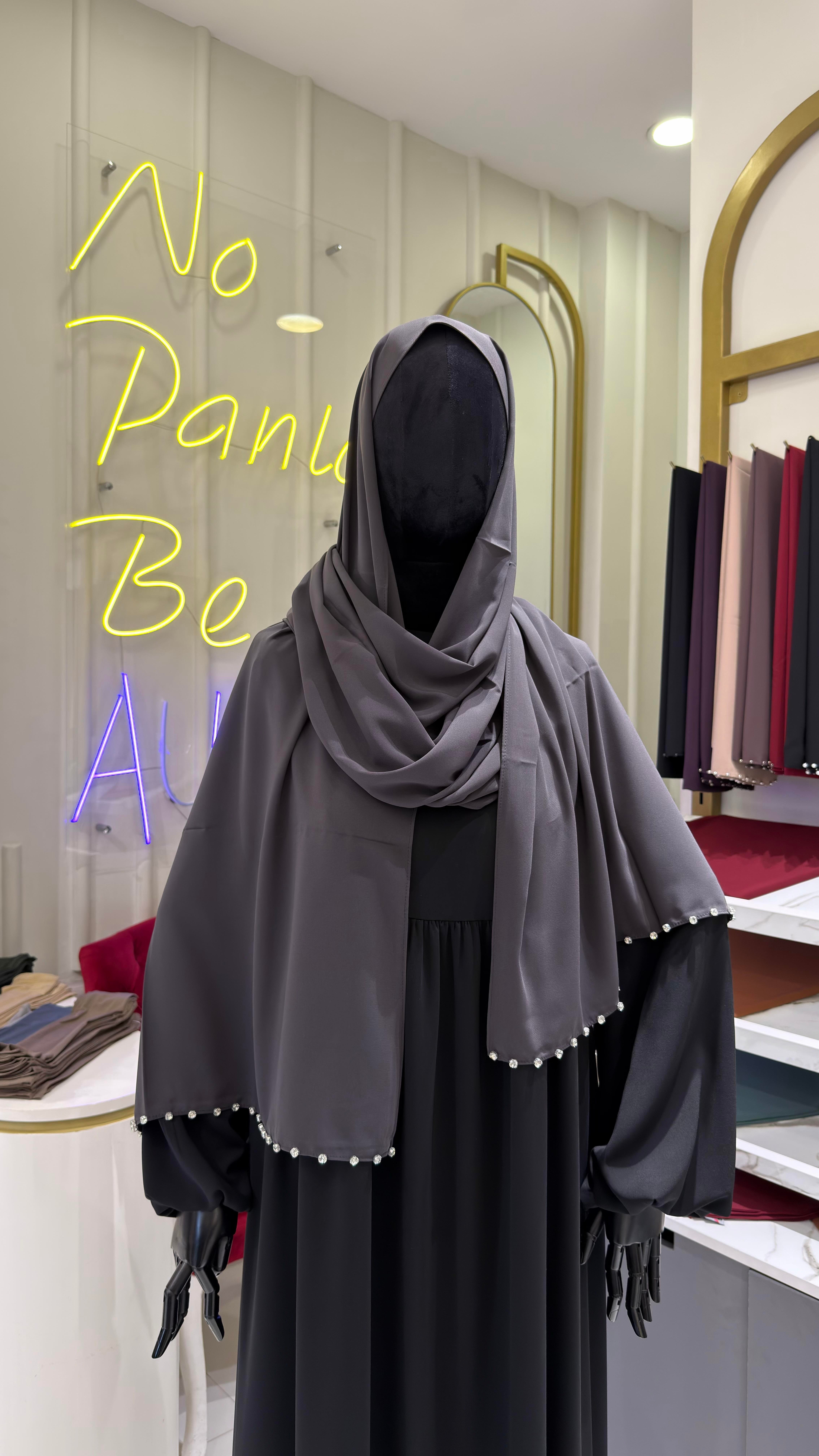 Taşlı Şal - Antrasit