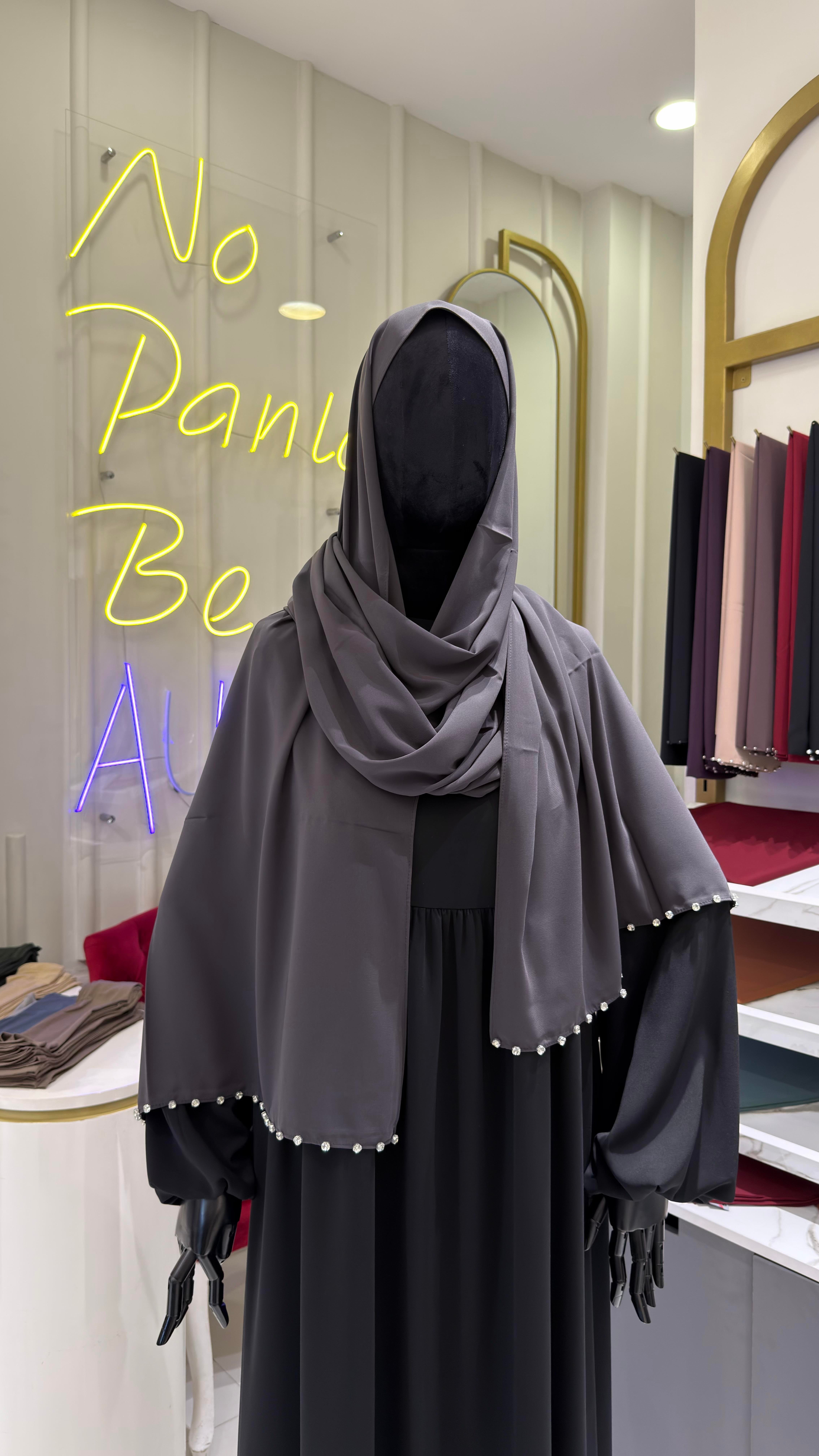 Taşlı Şal - Antrasit