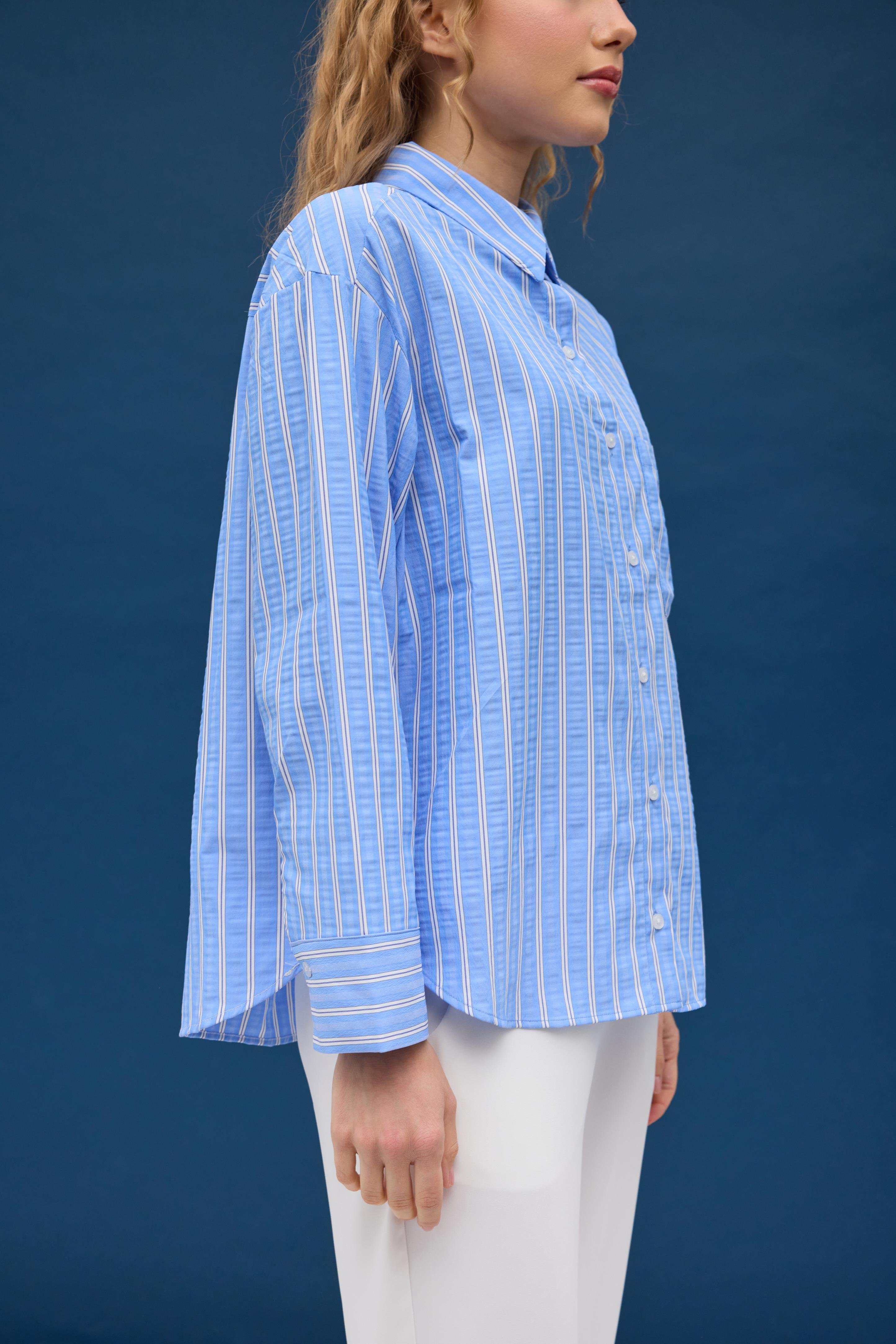  Beatrice Paraşüt Gömlek - Mavi