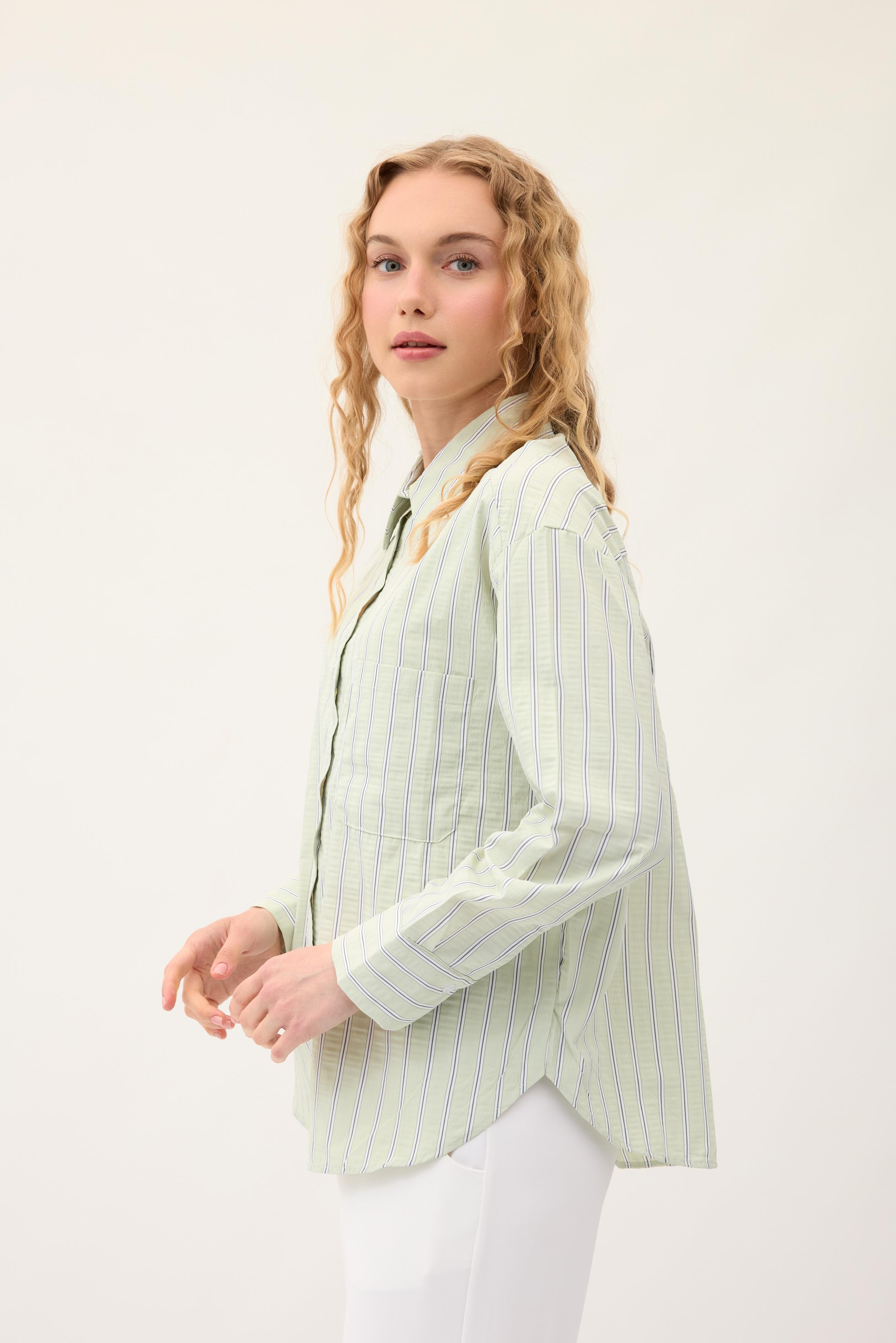  Beatrice Paraşüt Gömlek - Yeşil