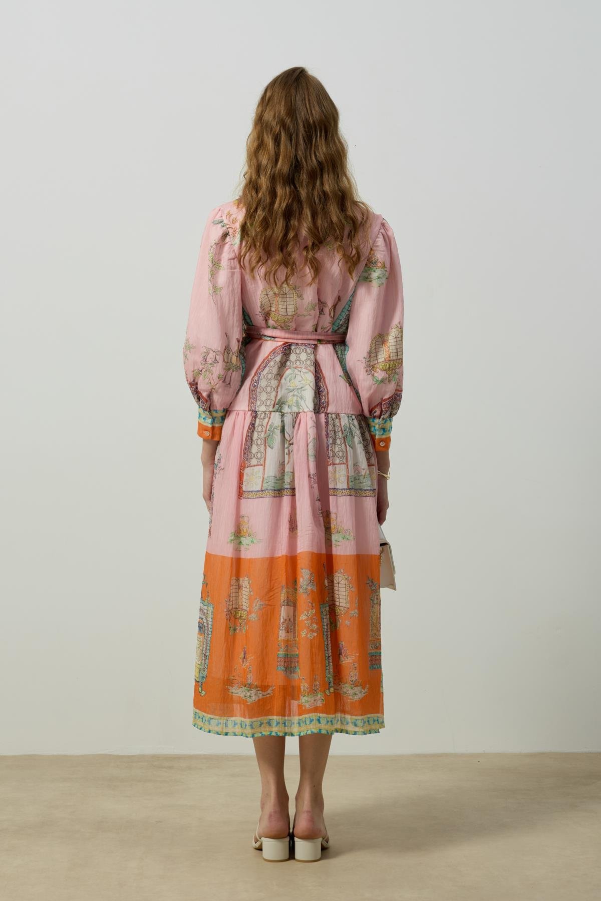  Garden Kemerli Elbise - Pembe
