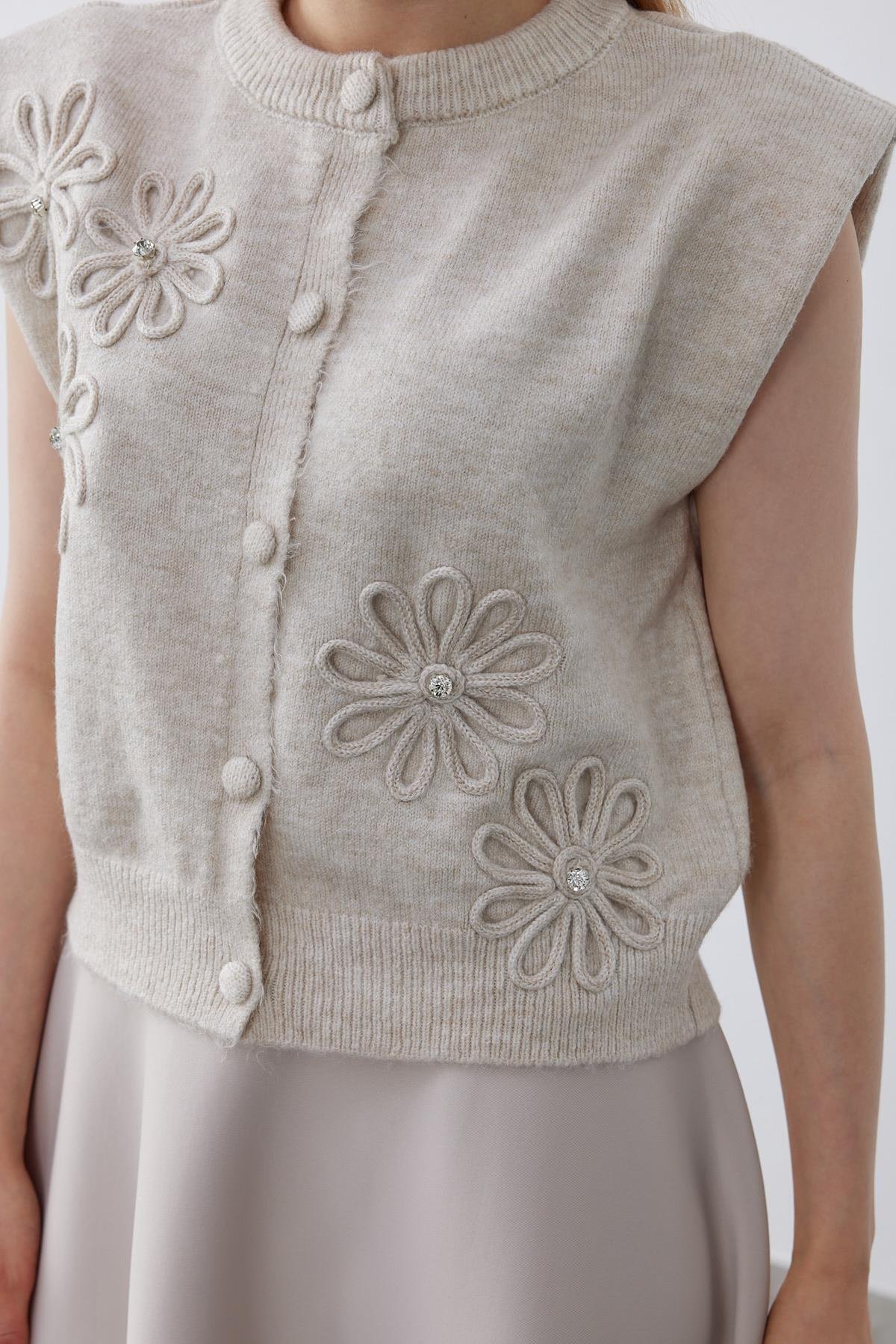 Adele Vatkalı Süveter- Bej