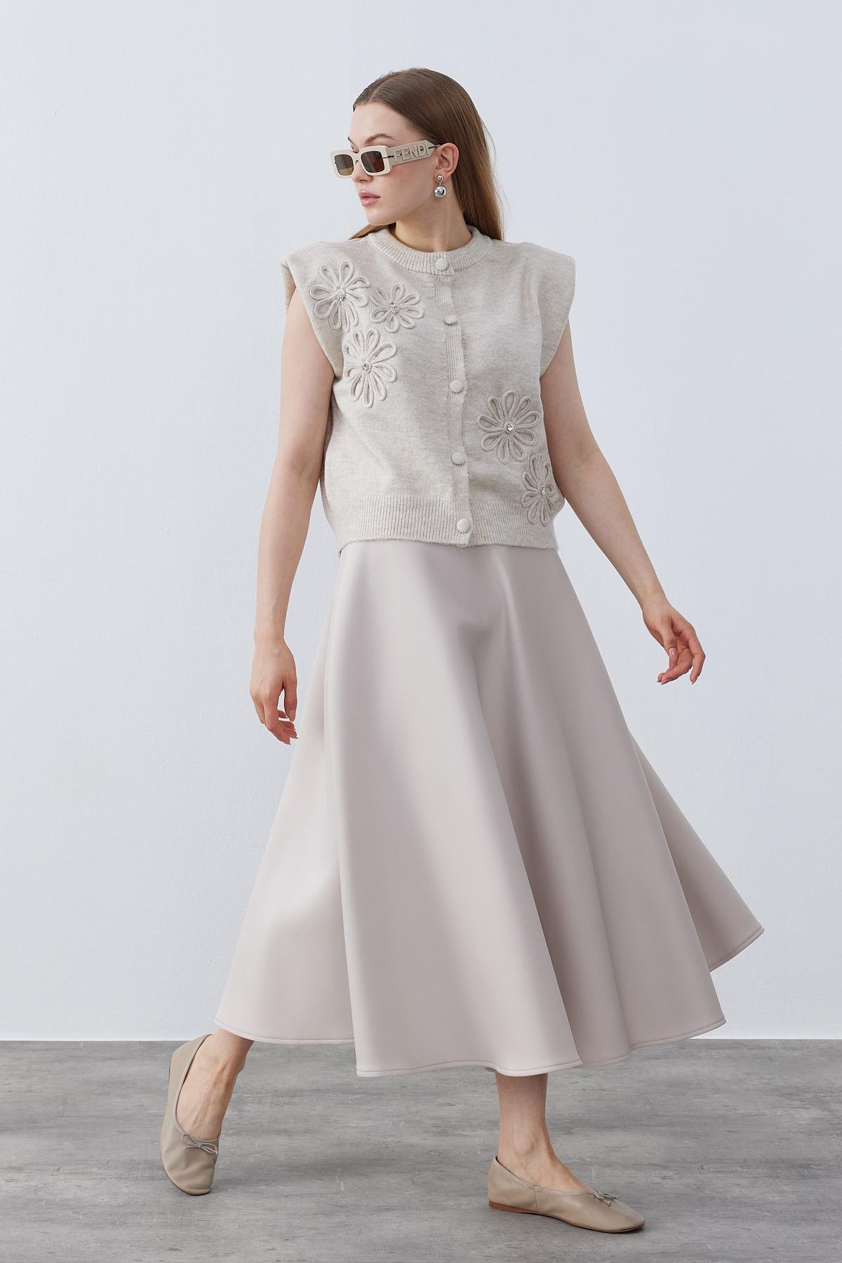 Adele Vatkalı Süveter- Bej