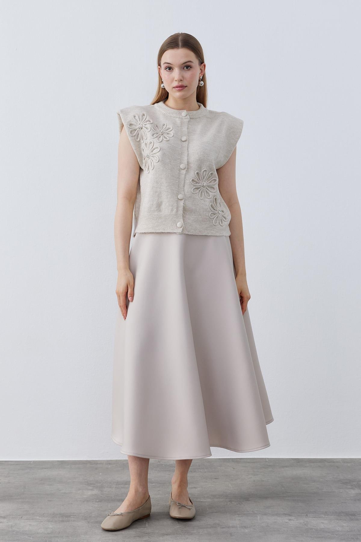 Adele Vatkalı Süveter- Bej