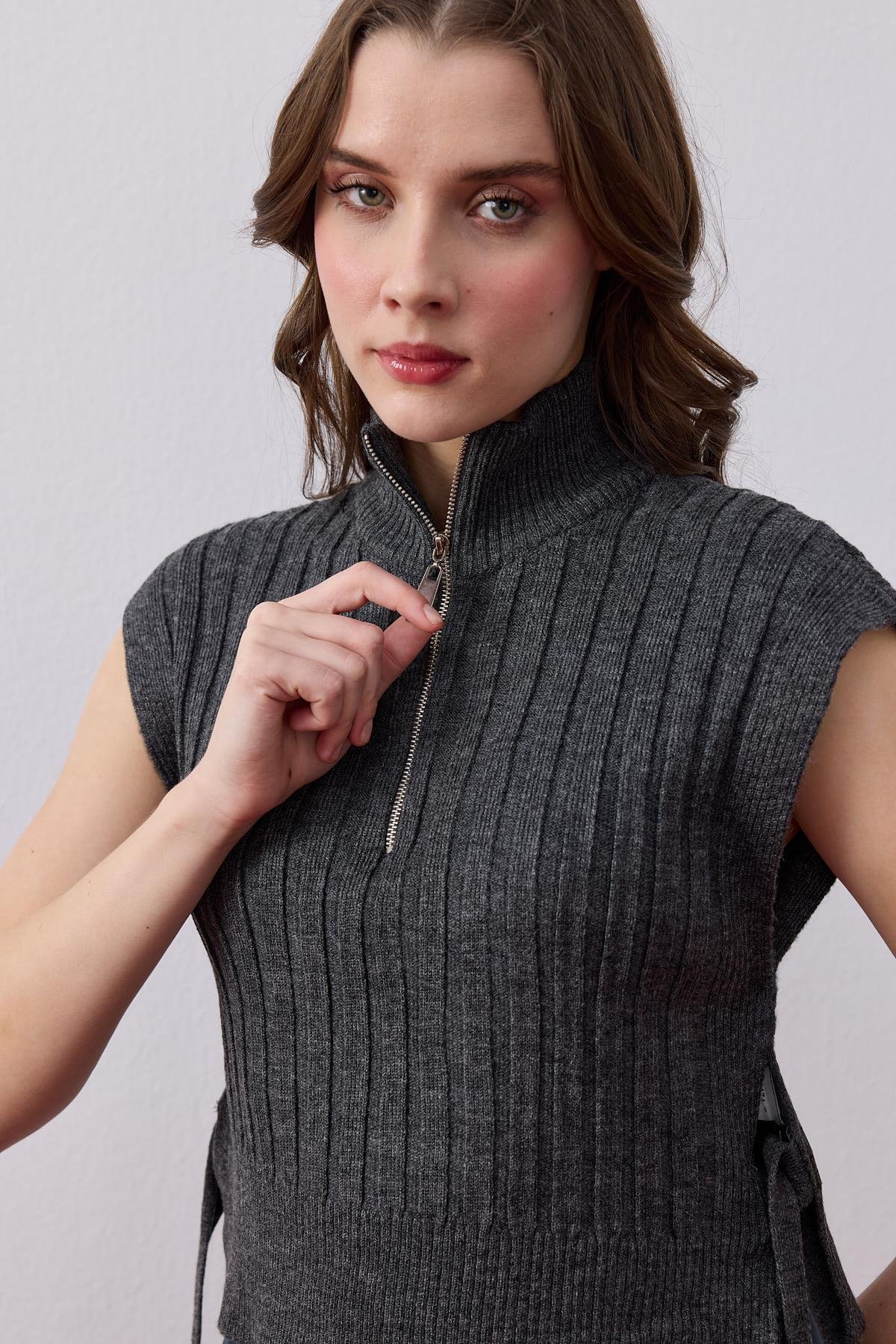 Adeline Bağcıklı Süveter- Antrasit 