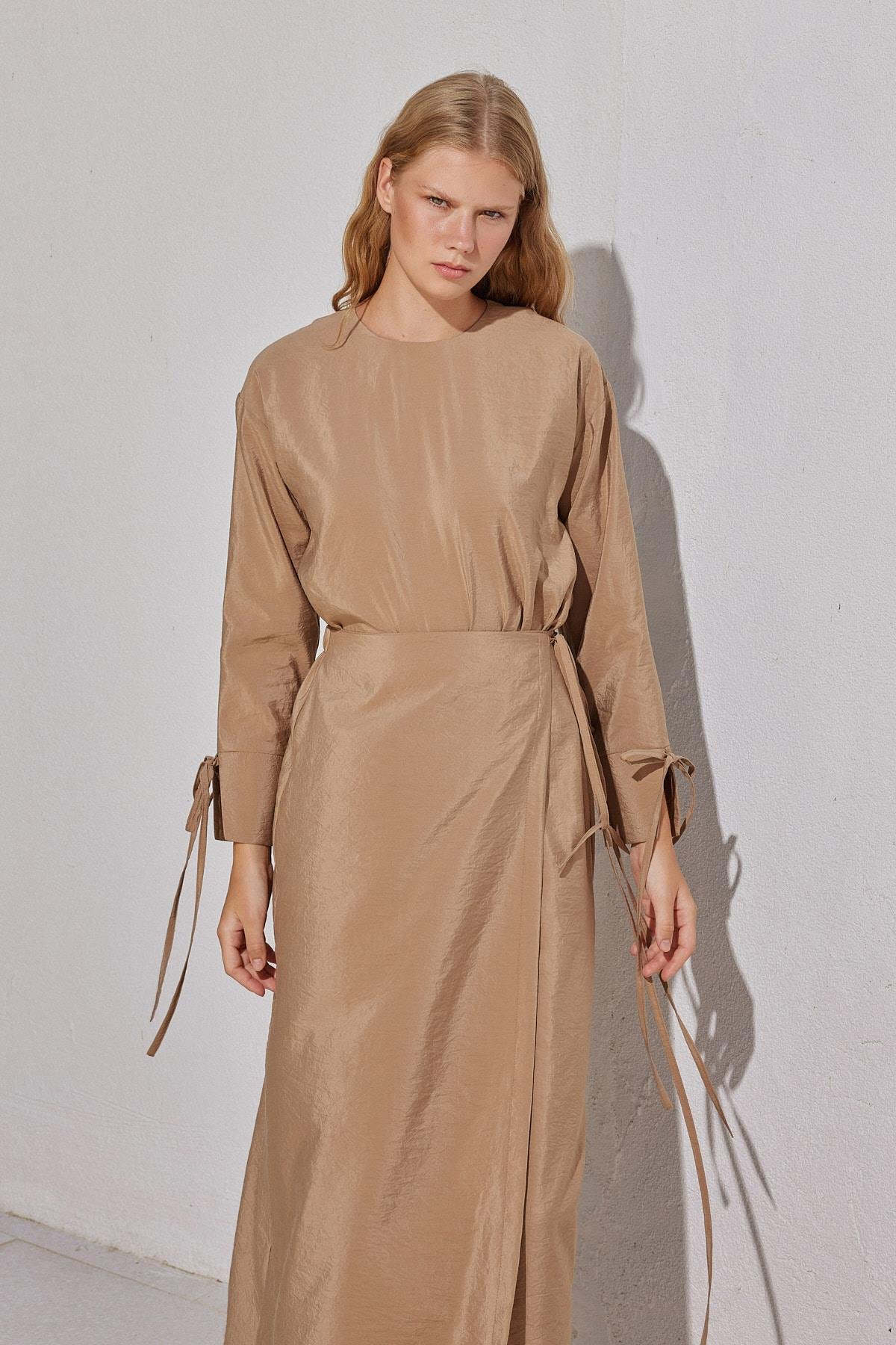 Afrodit Tencel Takım- Camel