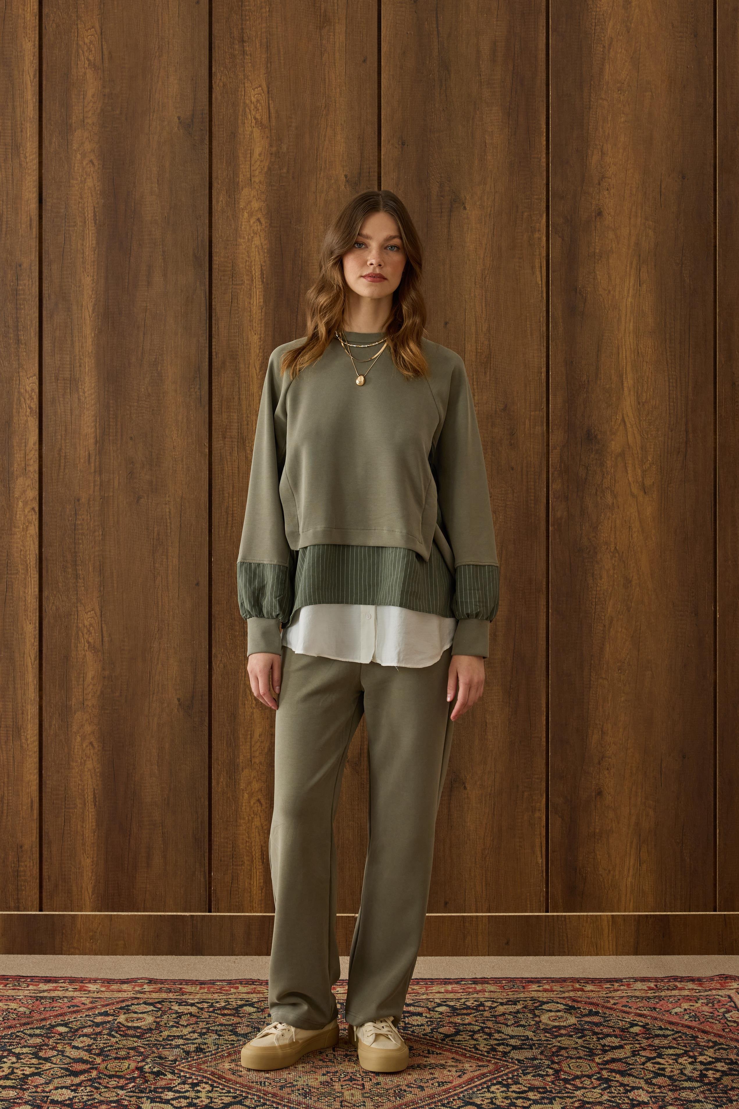 Agatha Garnili Modal Takım - Çağla