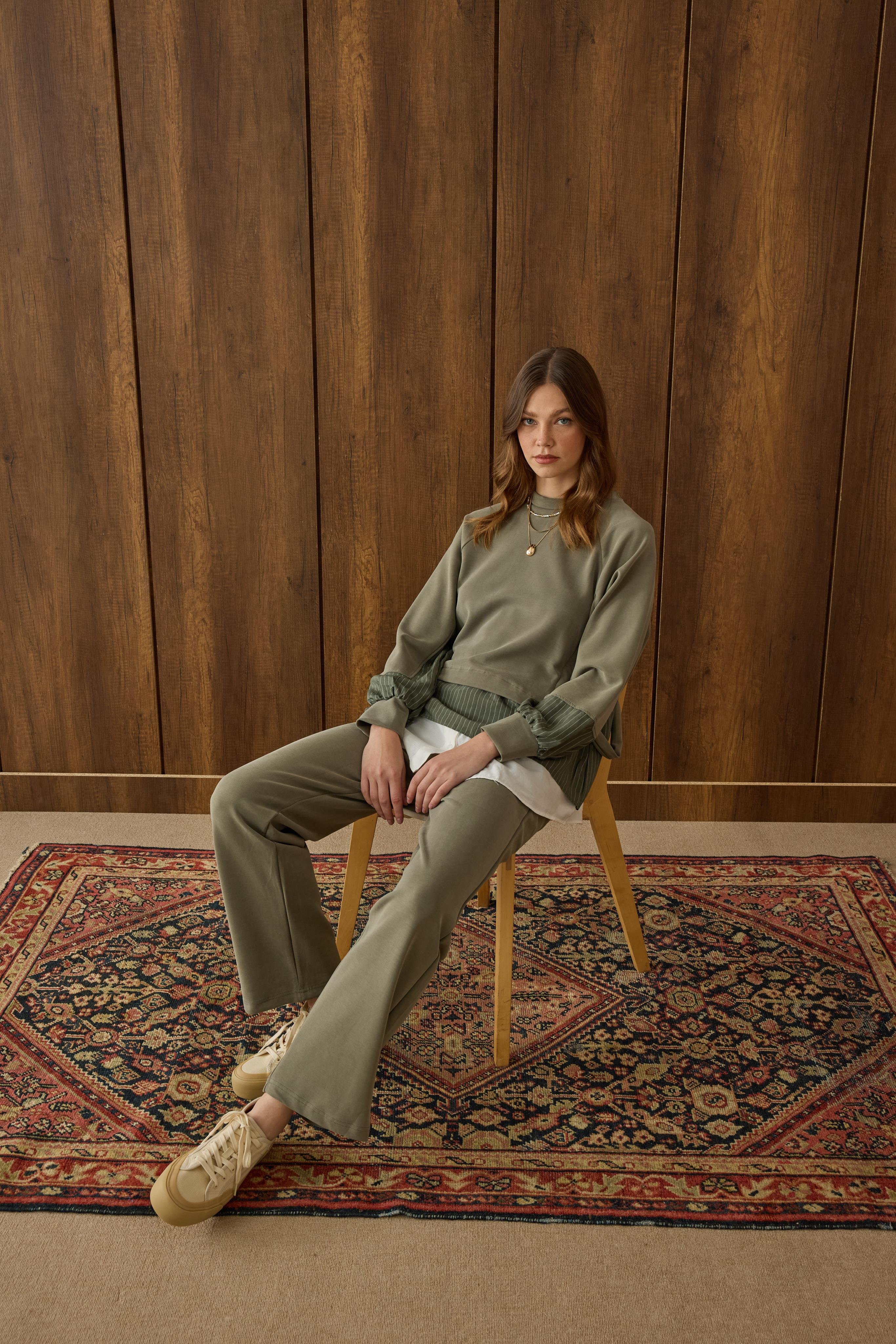 Agatha Garnili Modal Takım - Çağla