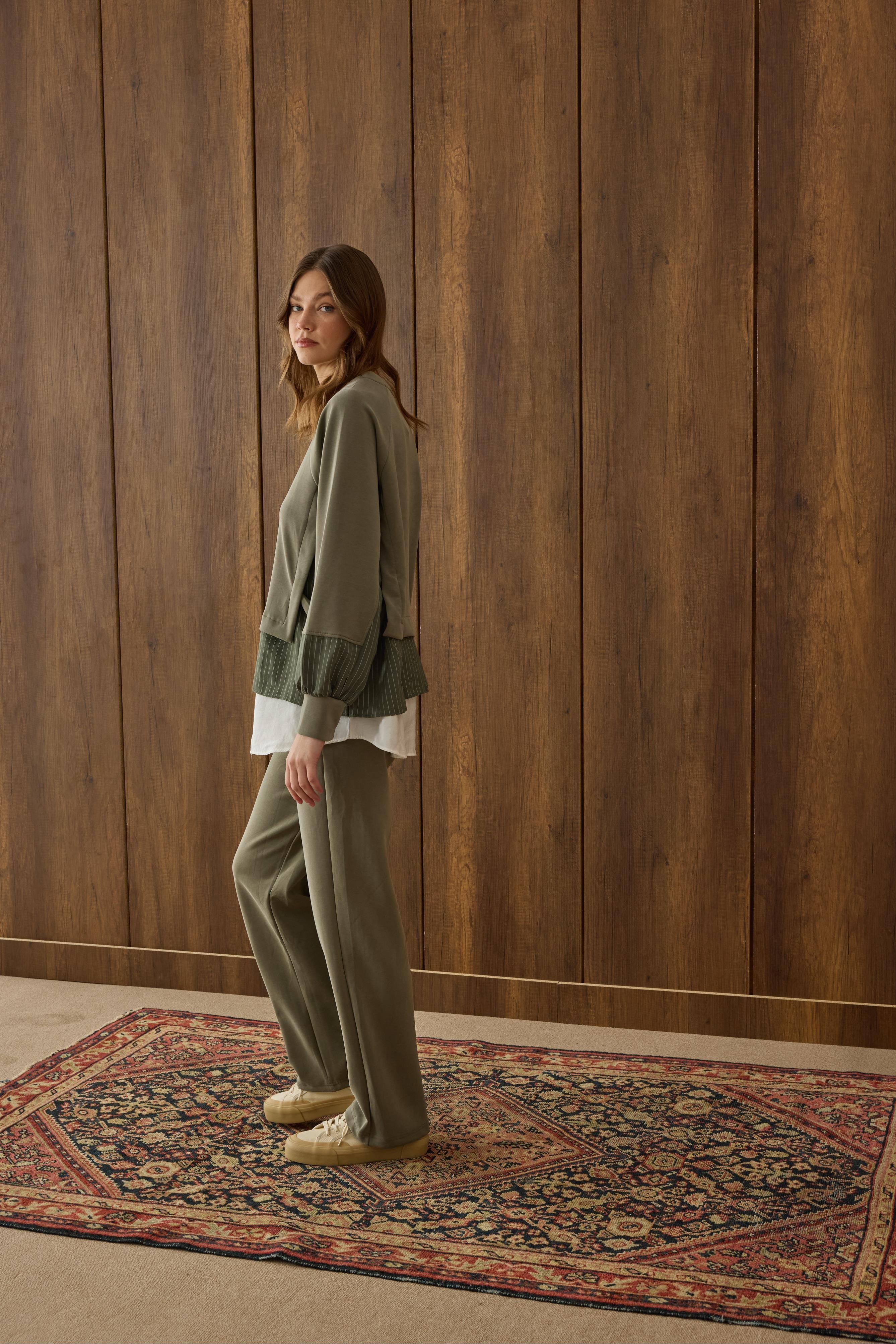 Agatha Garnili Modal Takım - Çağla